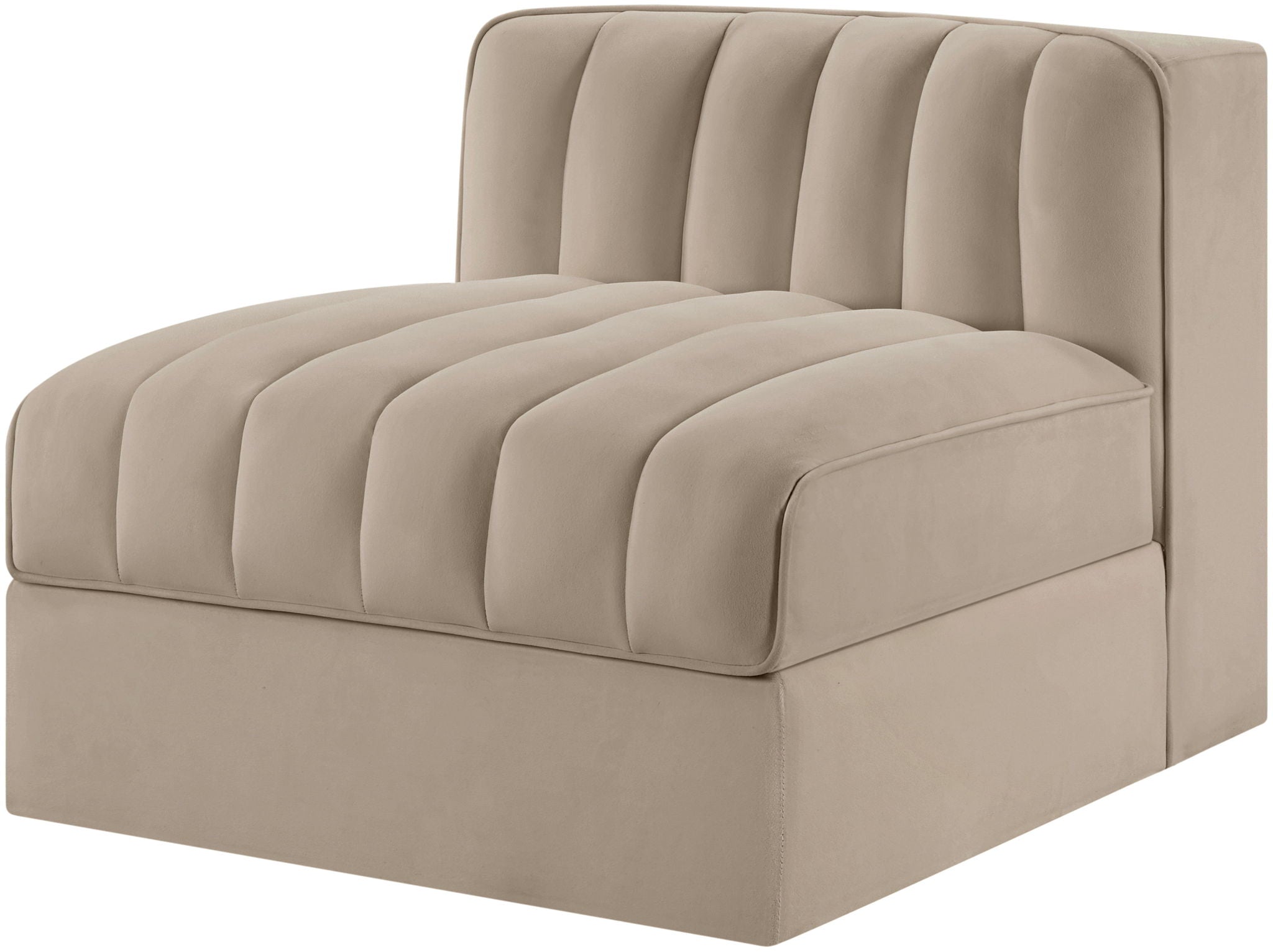 Rummi - Velvet Performance Fabric Upholstered Modular Armless Chair