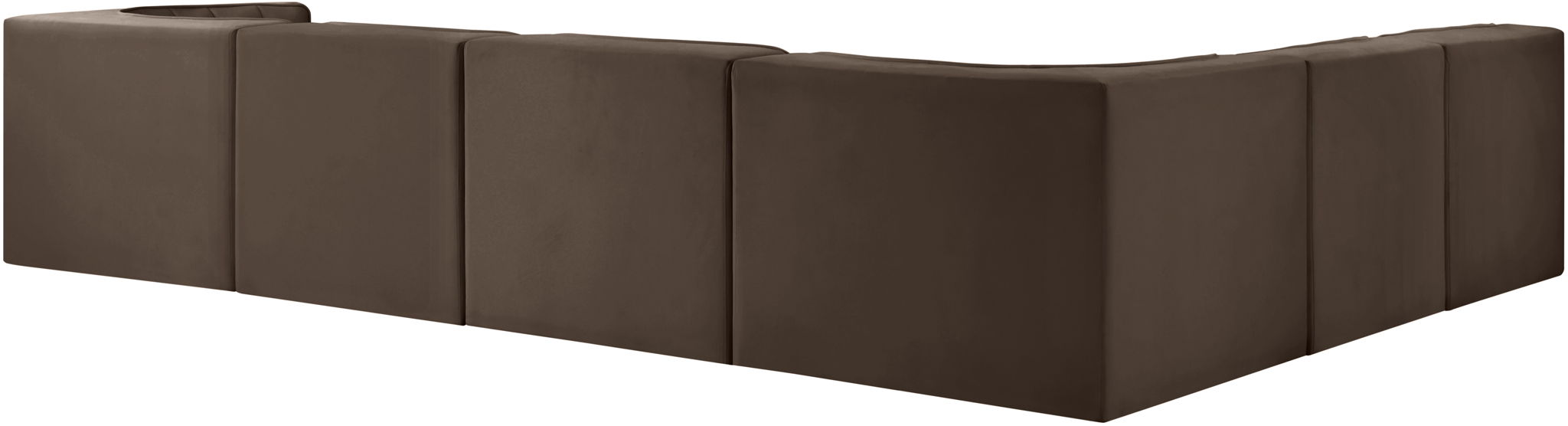 Rummi - Velvet Performance Fabric Upholstered 6 Piece Modular Sectional