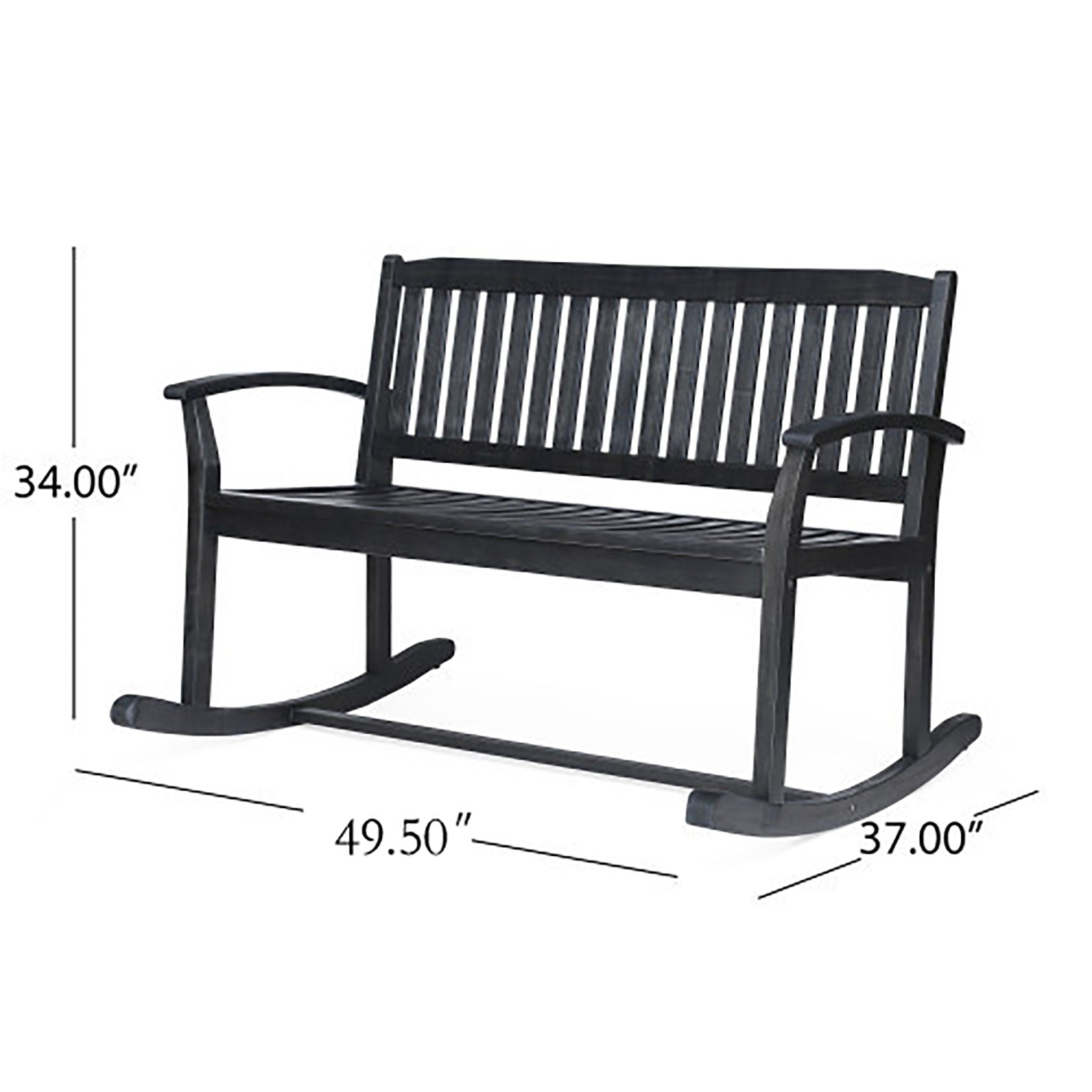 Baxter - Rocking Loveseat - Dark Gray