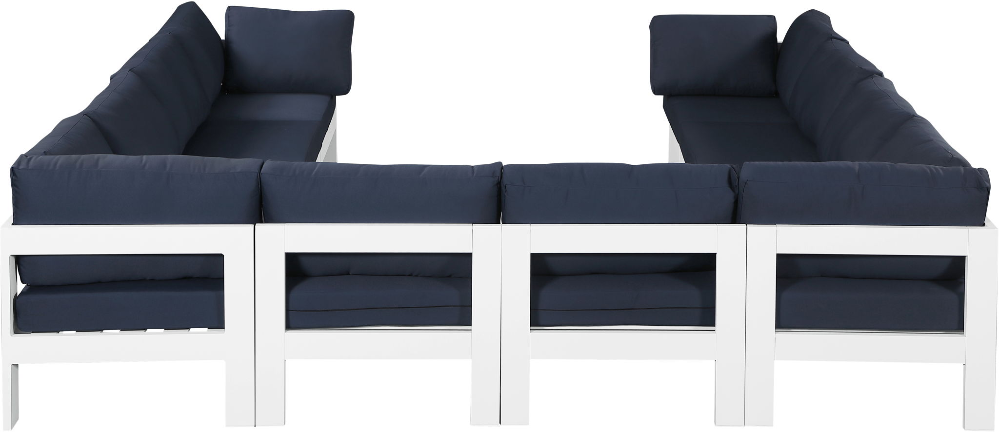 Nizuc - Outdoor Patio 10 Piece Modular Sectional With White Frame