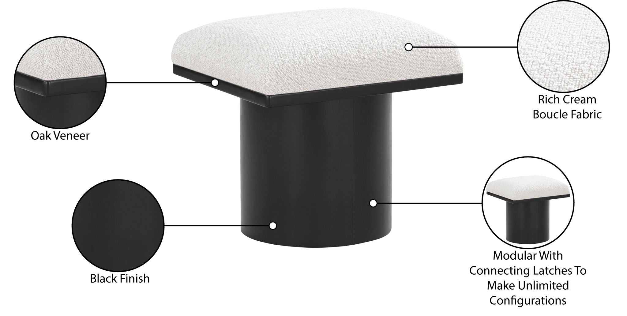 Pavilion - Bench / Stool With Black Base