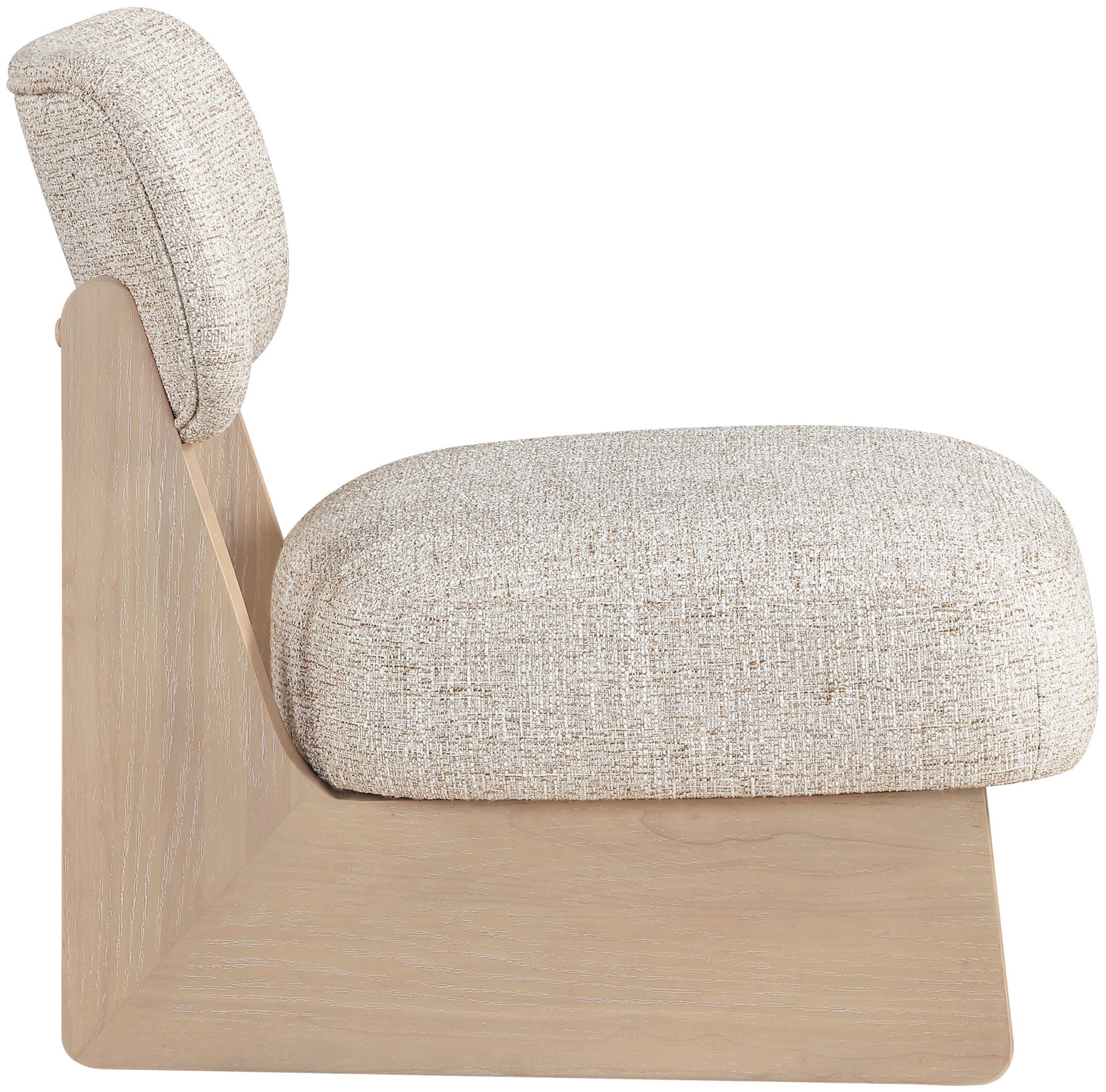 Vetra - Linen Textured Fabric Upholstered Accent Chair With Natural Base
