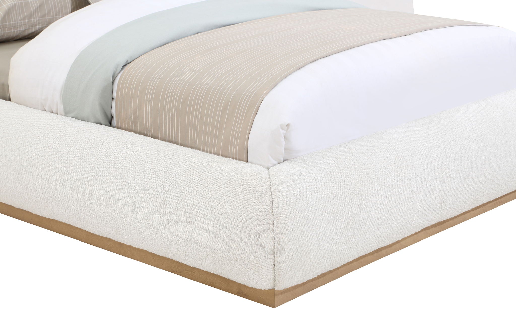 Vaughn - Boucle Bed With Natural Base