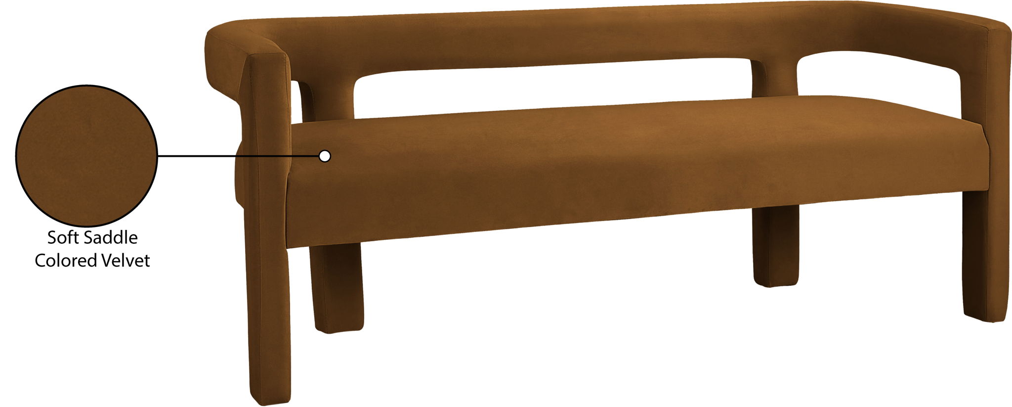 Athena - Velvet Bench - Saddle