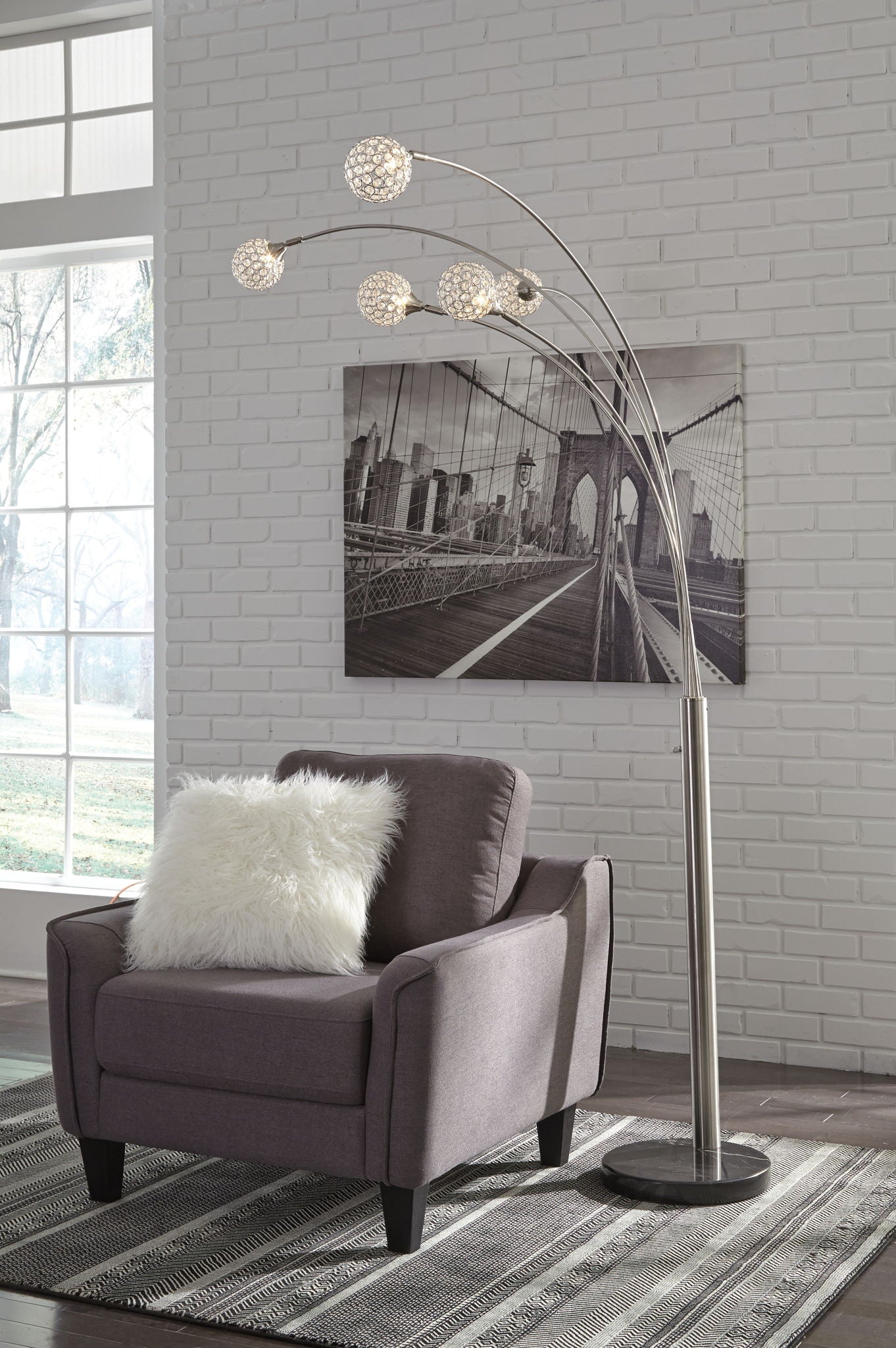 Winter - Metal Arc Lamp - Silver Finish
