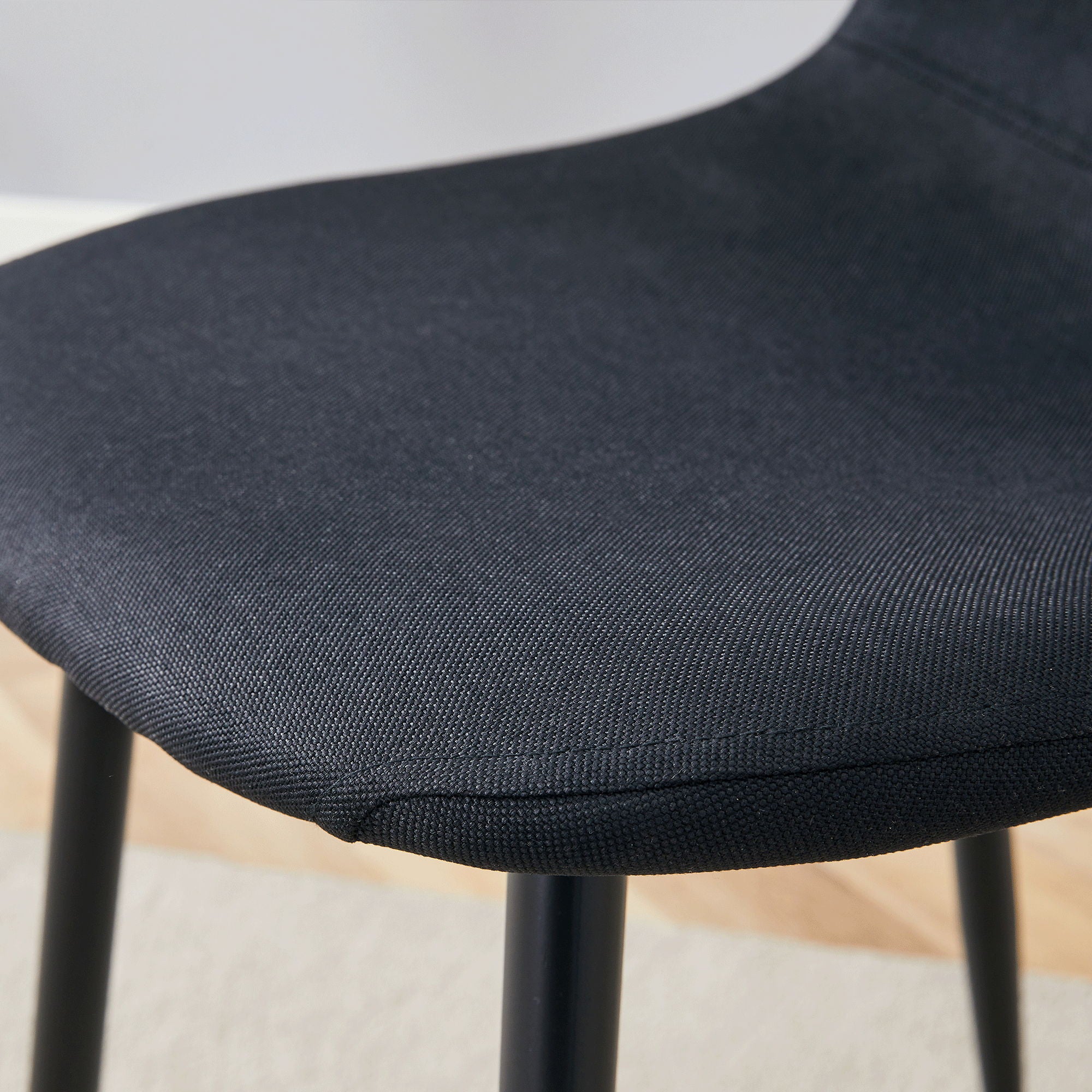 Modern Medieval Style Cushioned Side Chairs Set With Metal Legs For Kitchens