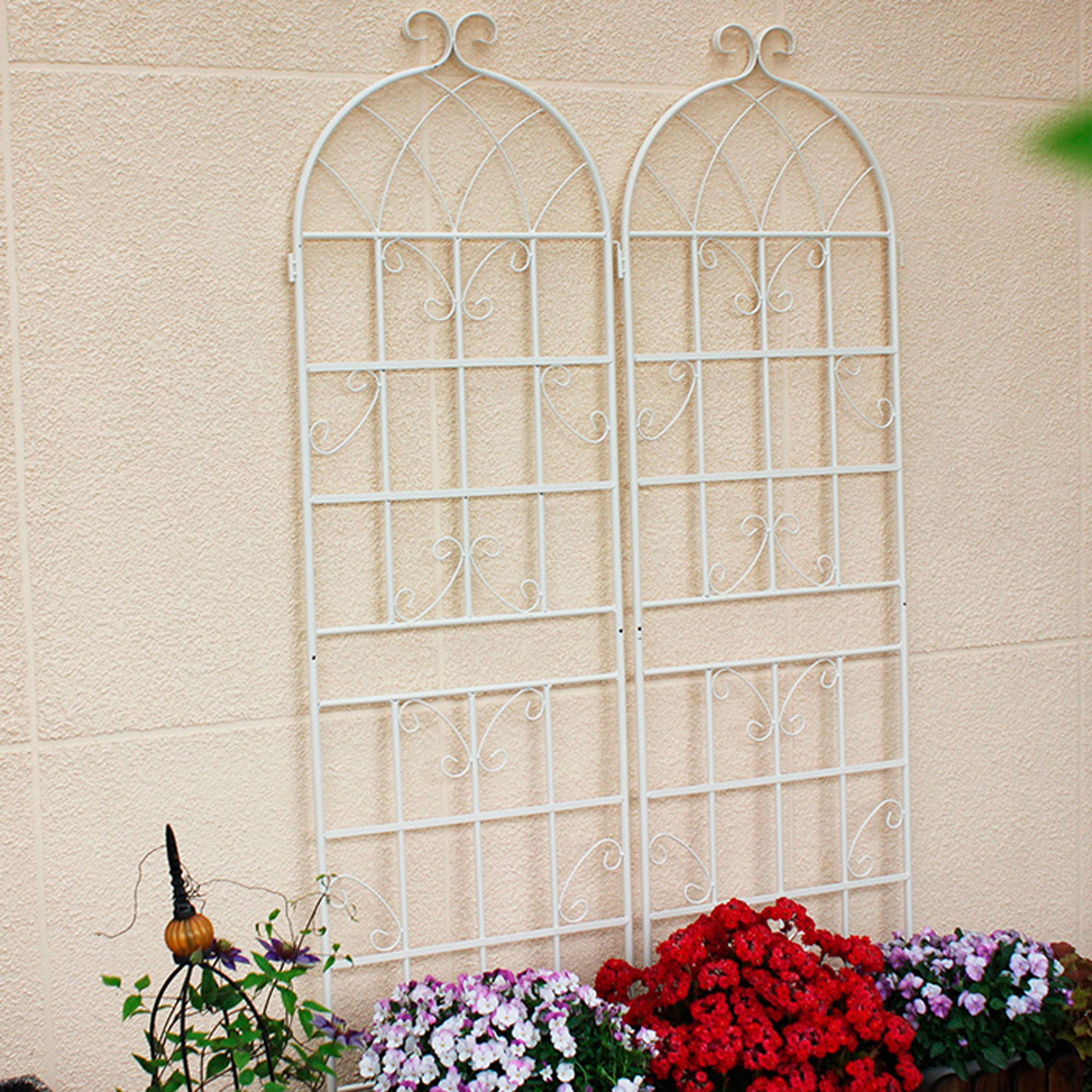Metal Garden Rustproof Trellis For Climbing Plants Outdoor Flower Support