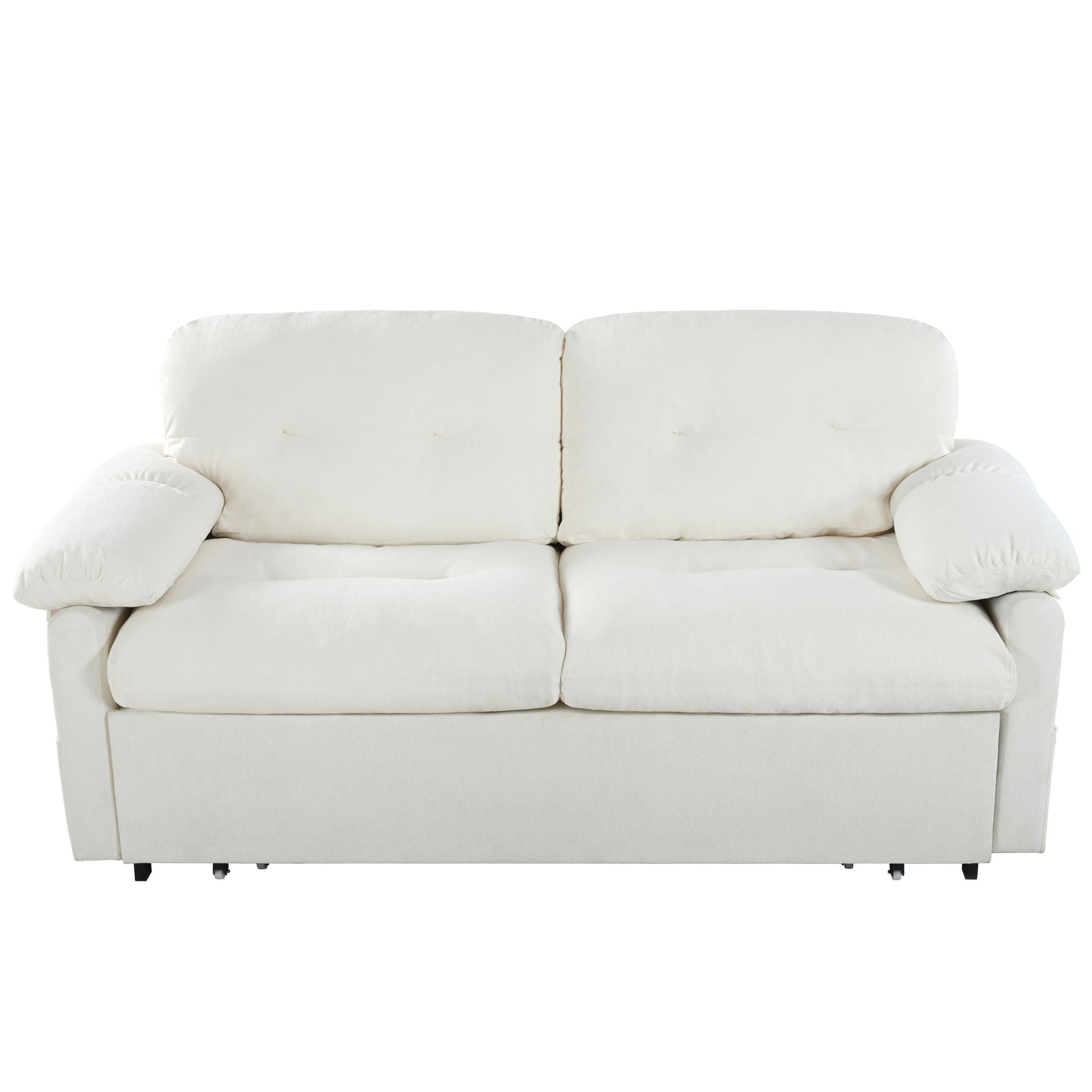 Convertible Pull Out Sofa Bed Queen Size, 3 In 1 With Side Storage