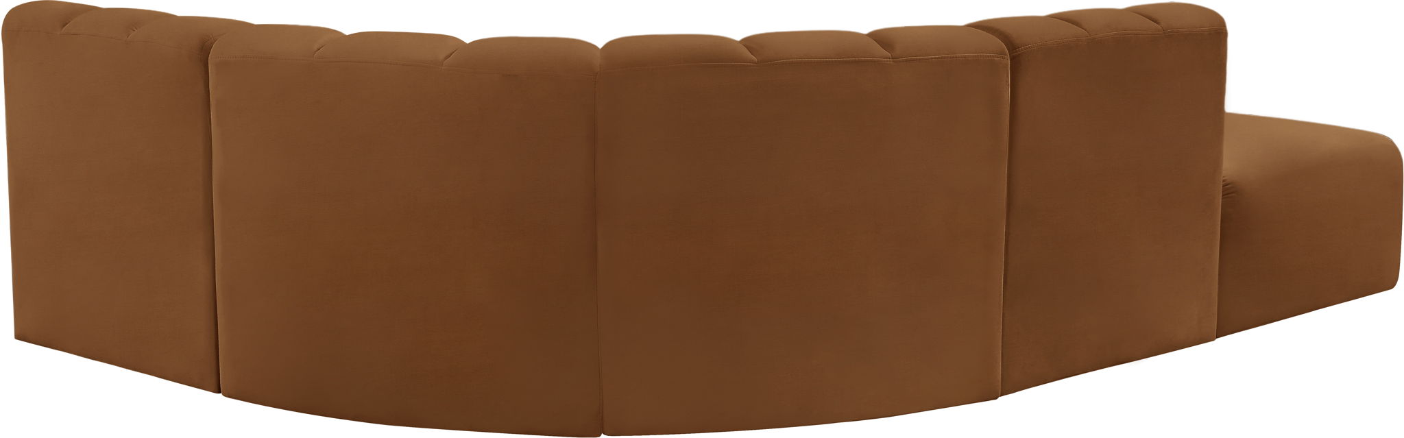 Arc - Velvet 5 Piece Corner Modular Sofa - Saddle