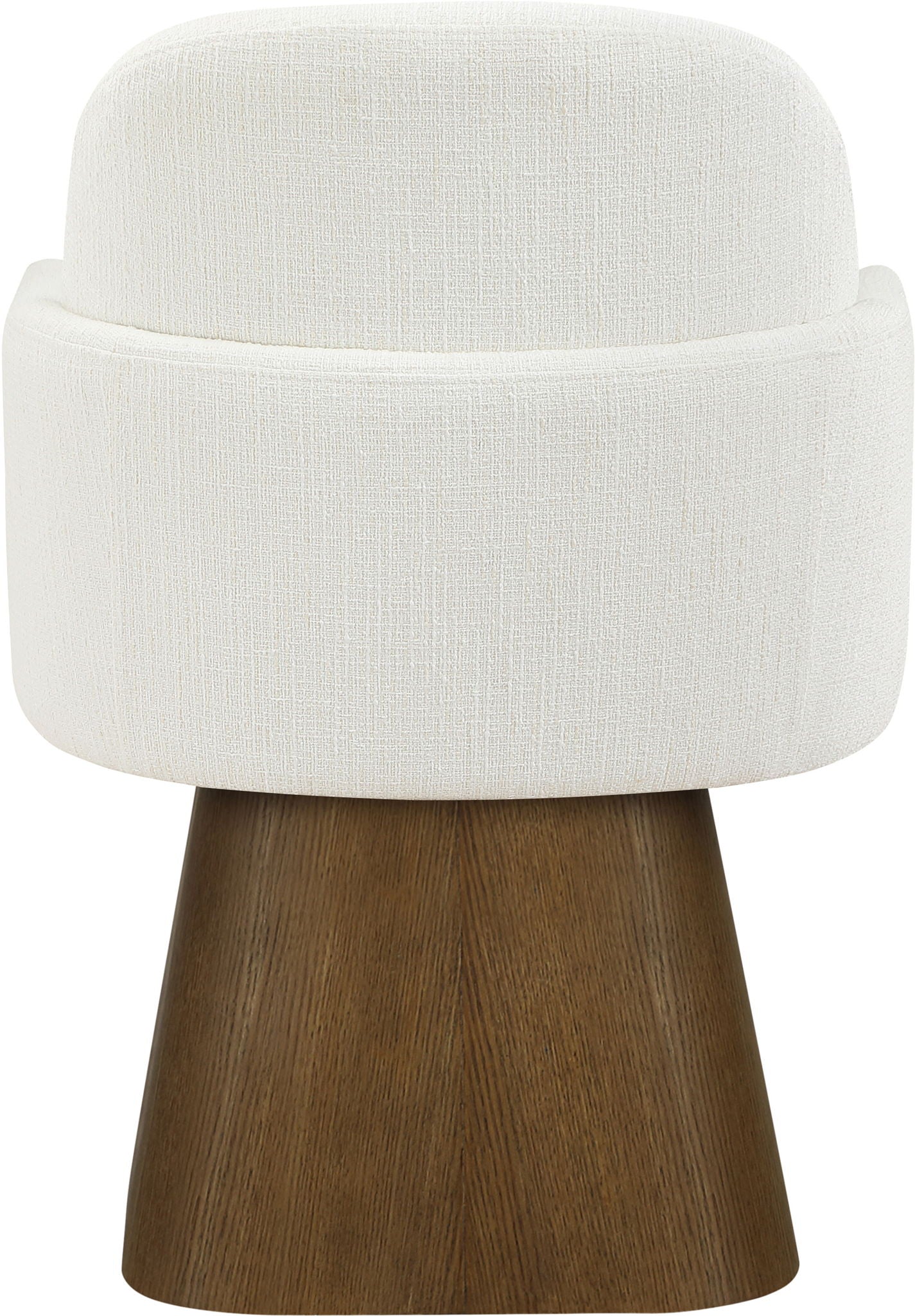Marlowe - Linen Textured Fabric Upholstered Swivel Dining Arm Chair - Stained Brown