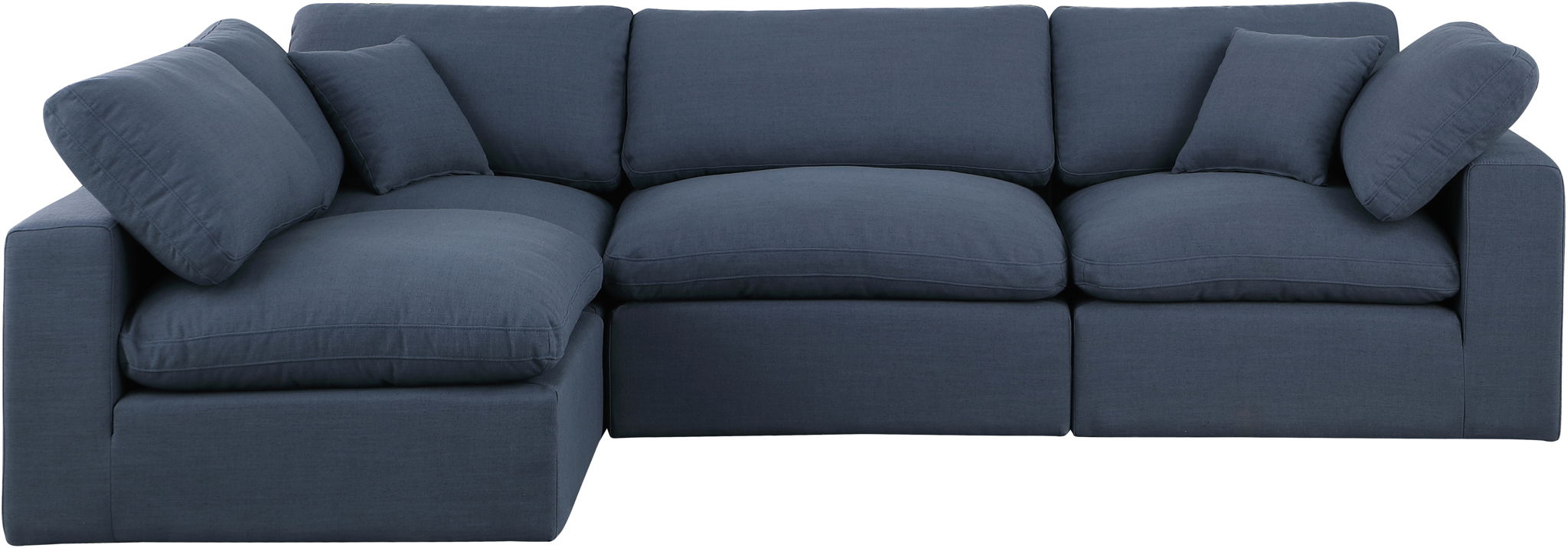 Comfy - 4 Piece Linen Fabric Modular Armless Sectional