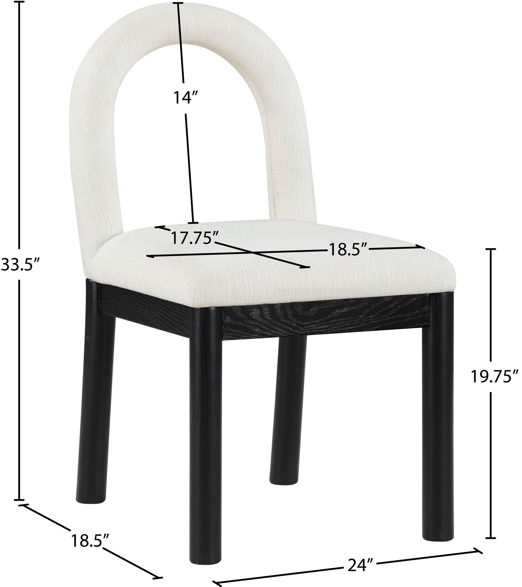 Conrad - Linen Dining Chair With Black Legs