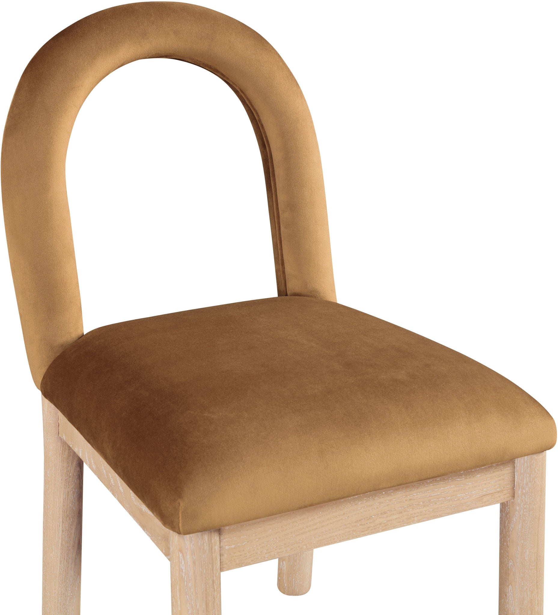 Conrad - Velvet Dining Chair With Natural Legs - Saddle