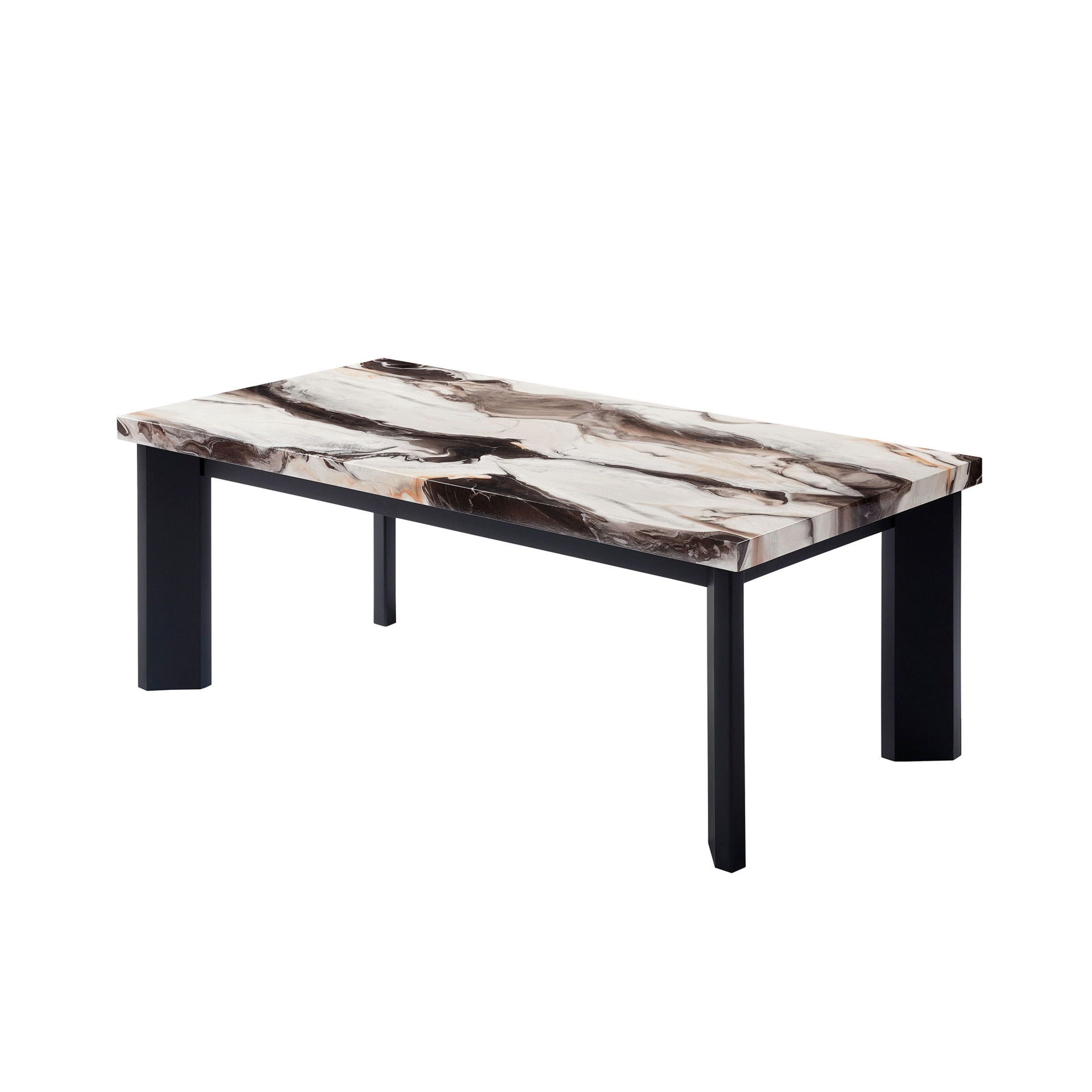 Strata - Faux Marble 3 Piece Occasional Set (1 Coffee & 2 End Tables) - Black / White