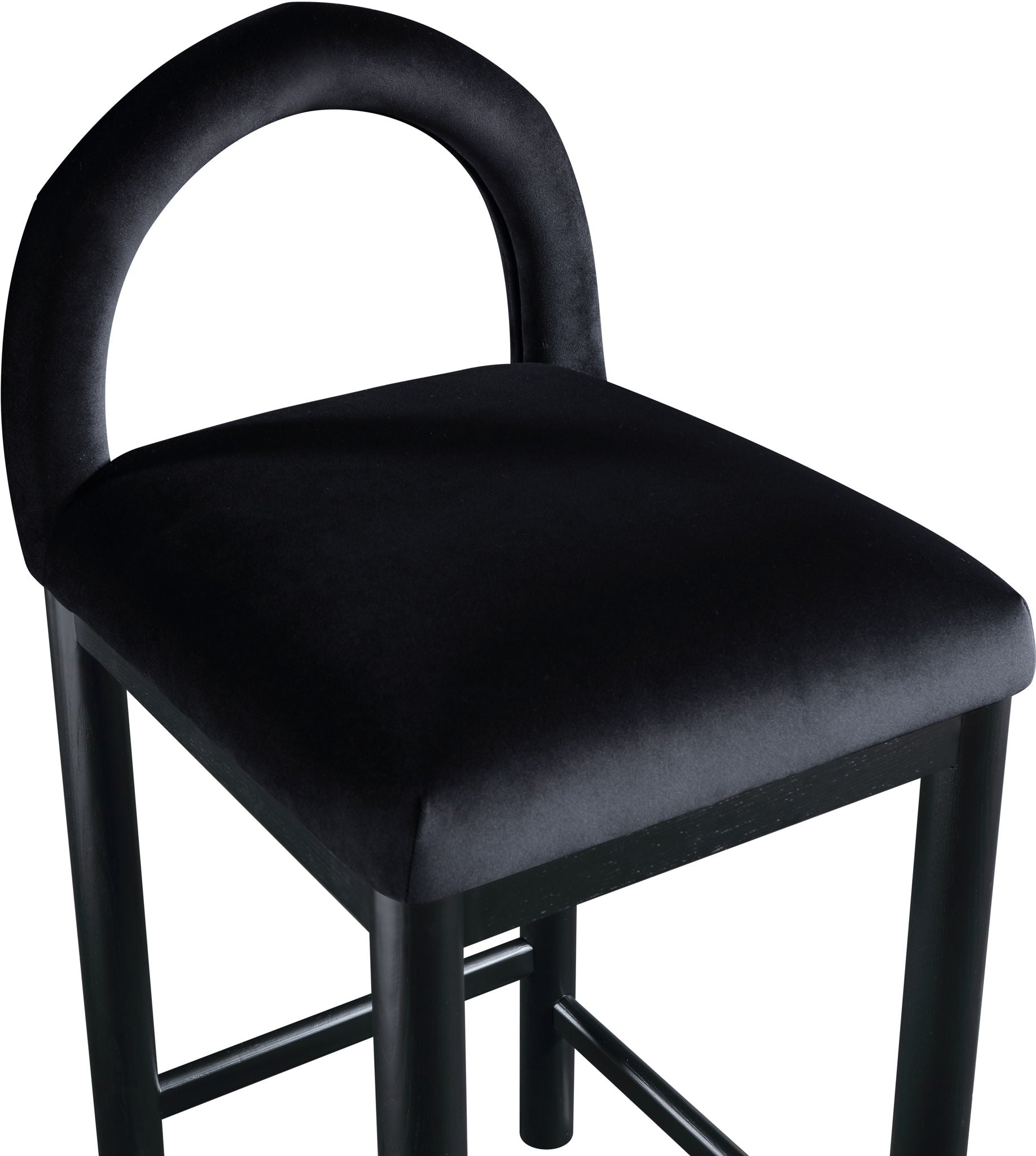 Conrad - Velvet Counter Stool With Black Legs