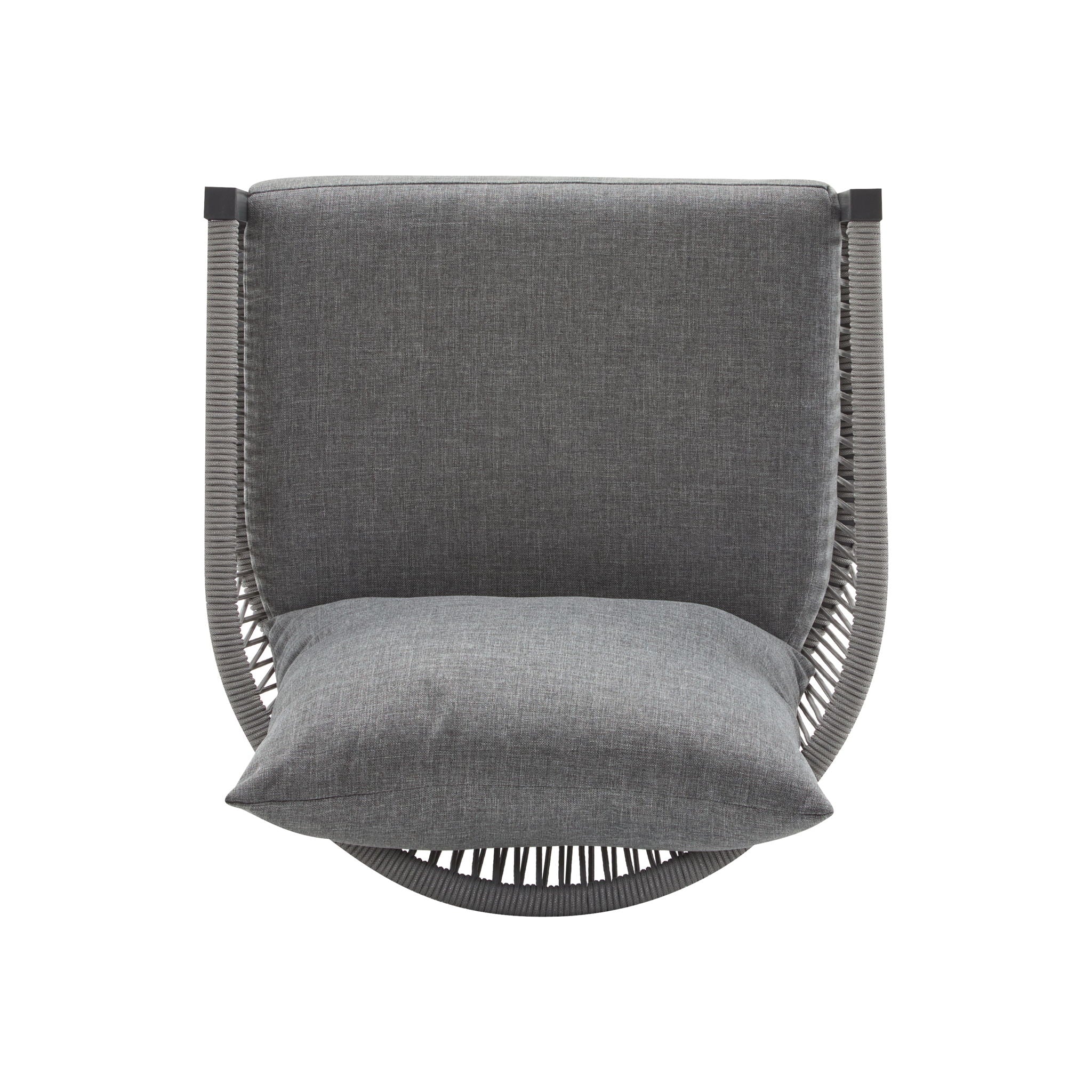 Modern Curved Aluminum Lounge Chair With Stylish Rope Weave Design And Cushioned Comfort For Outdoor