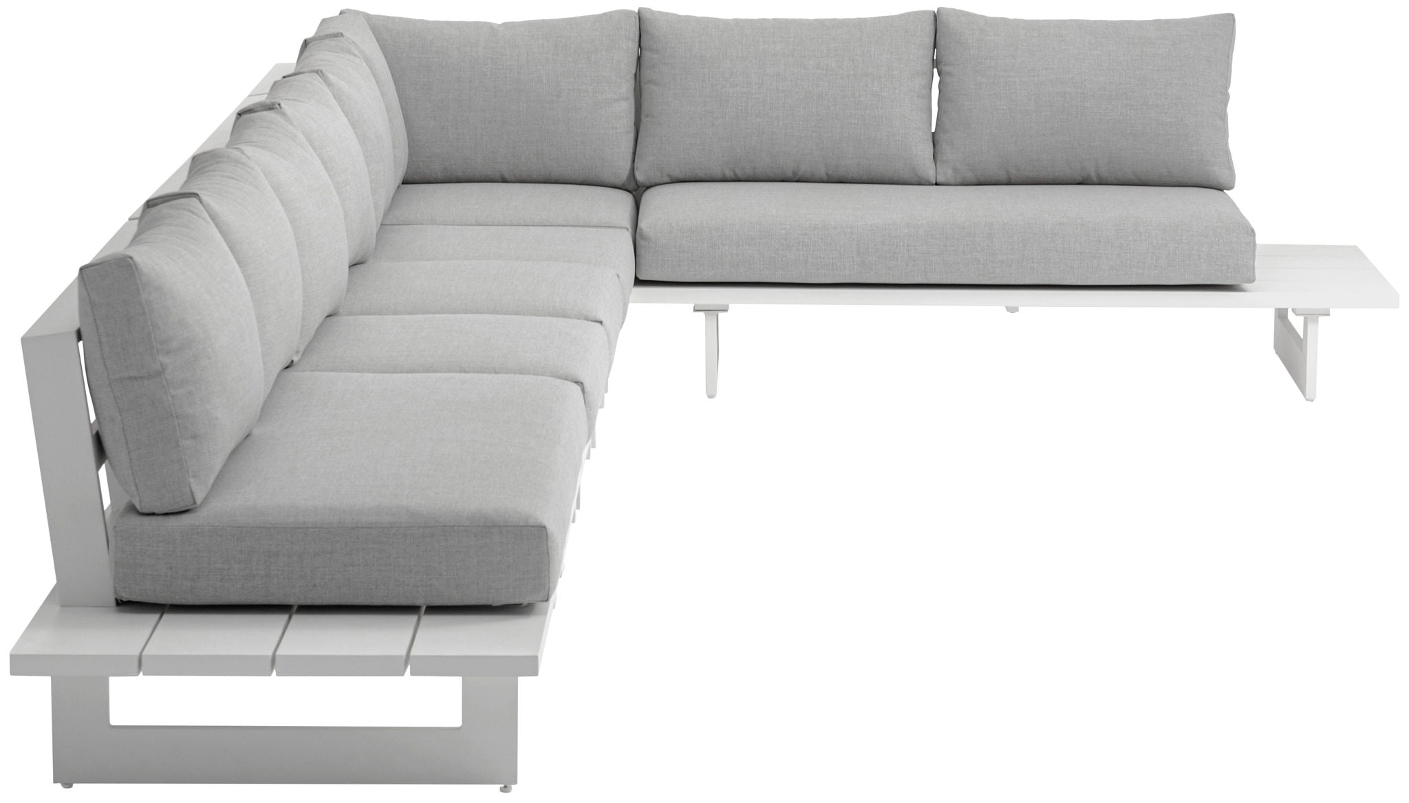 Maldives - 6 Piece Water Resistant Outdoor Patio Modular Sectional With White Base