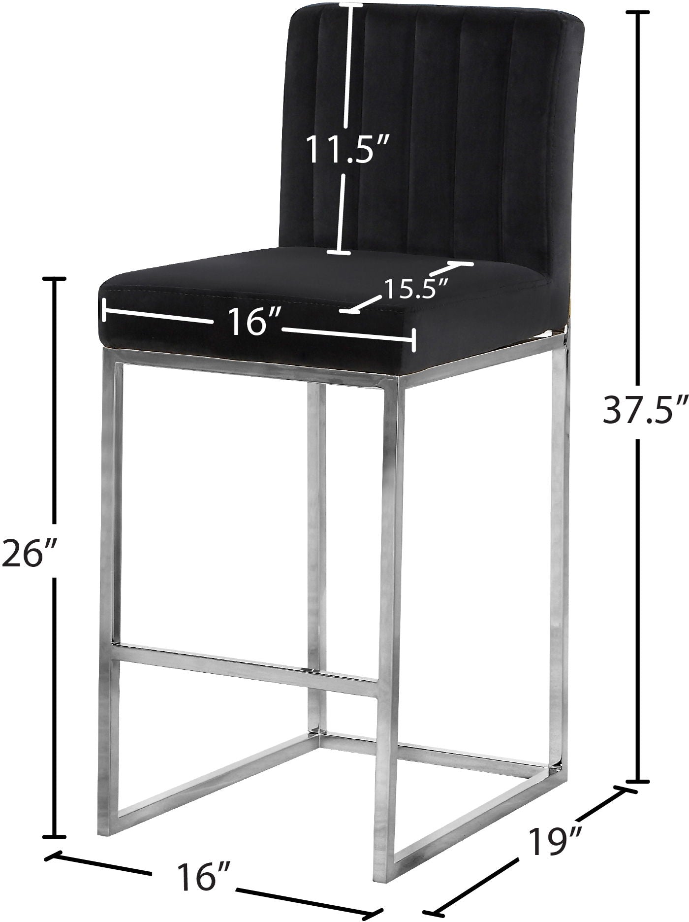 Giselle - Stool with Chrome Legs