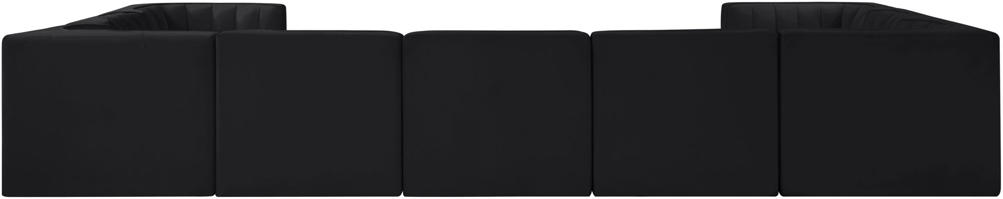 Rummi - Velvet Performance Fabric Upholstered 9 Piece Modular Sectional
