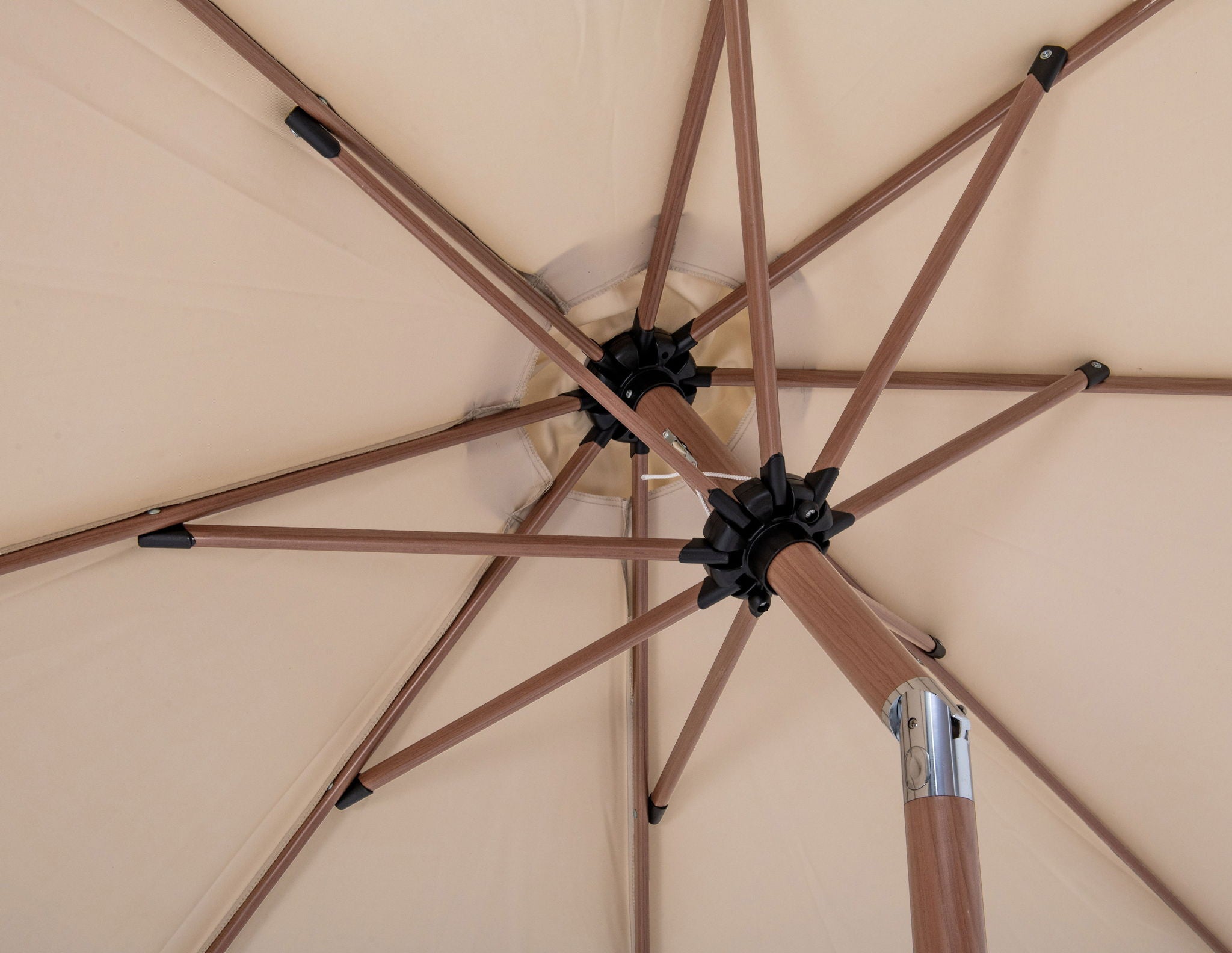 Amalfi - Patio Umbrella - White Base / Light Brown Pole