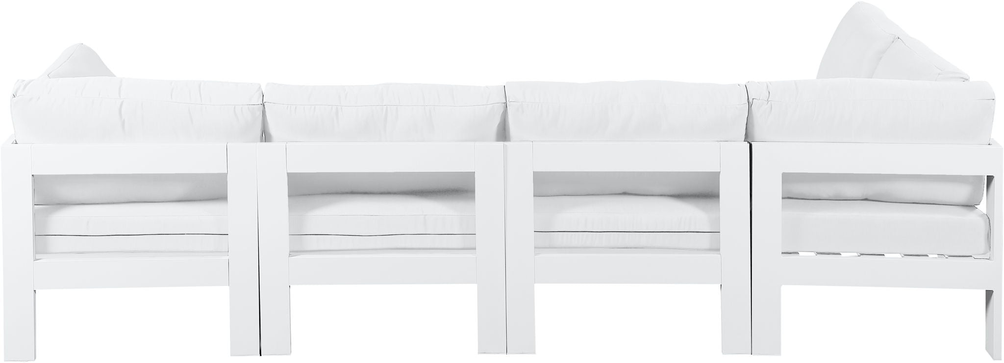 Nizuc - Outdoor Patio 5 Piece Modular Sectional With White Frame