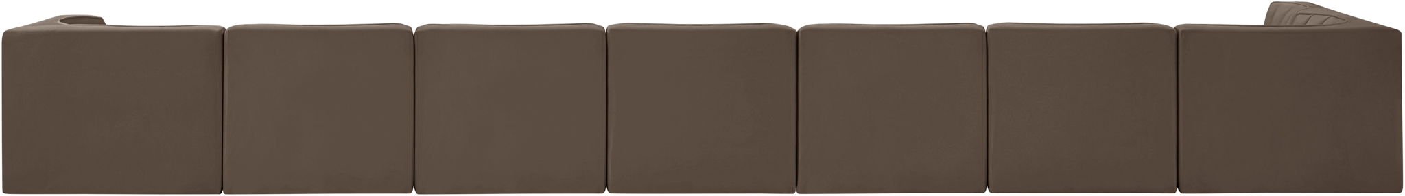 Rummi - Velvet Performance Fabric Upholstered 8 Piece Modular Sectional, L-Shaped (Right)