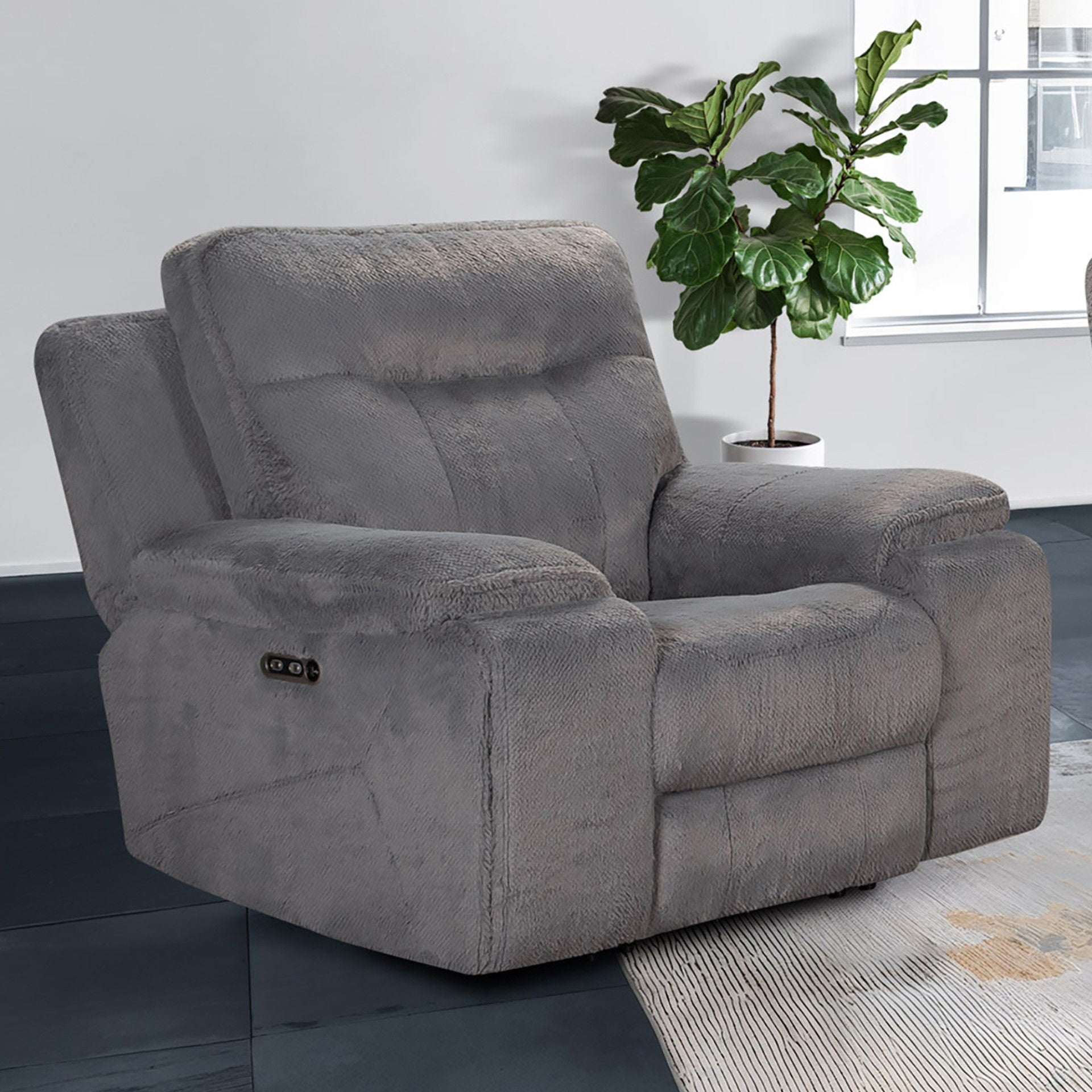 Teddy - Recliner With Power Headrest & Footrest - Gray