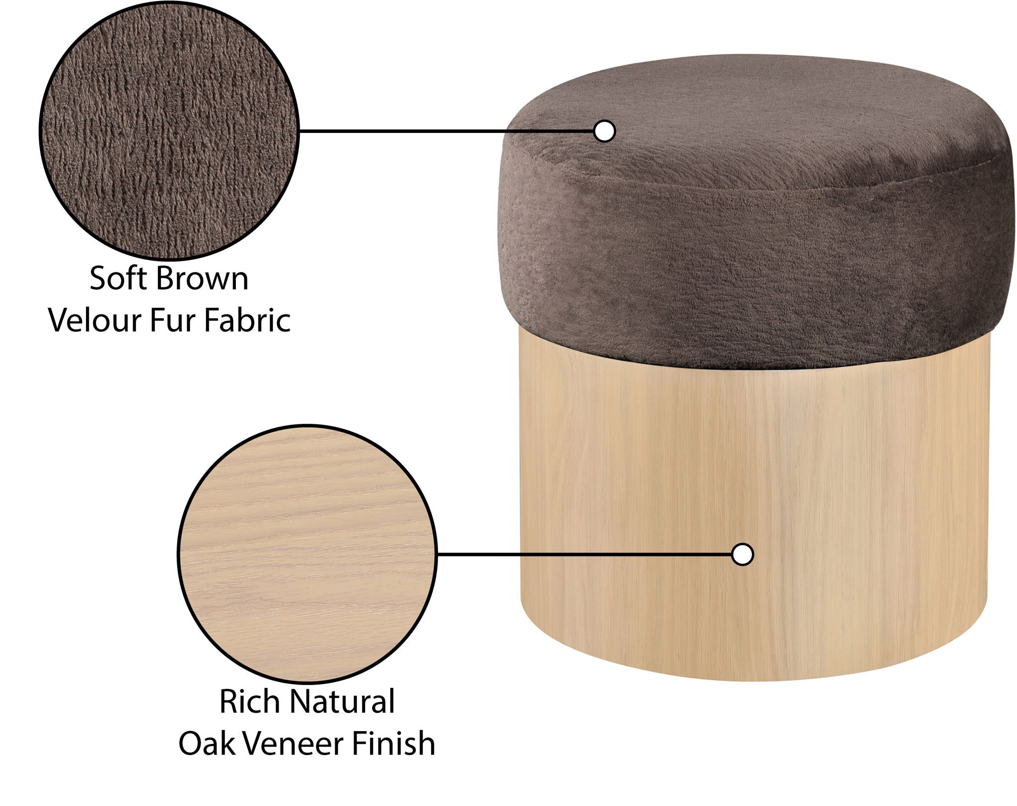 Nimes - Ottoman / Stool With Natural Base