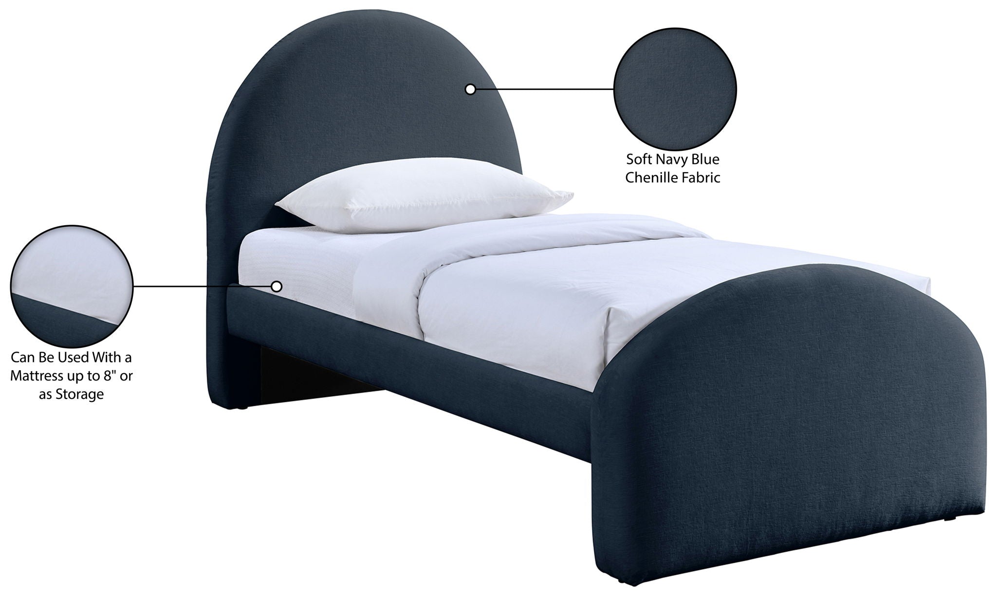 Andaz - Chenille Fabric Upholstered Bed