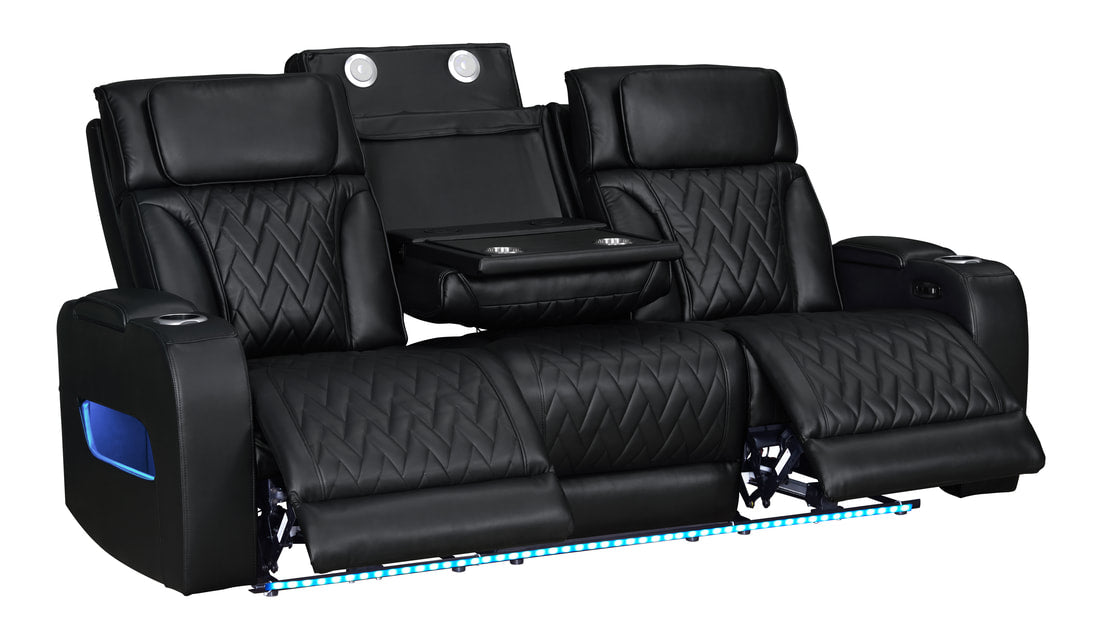 DUBAI 3PC Black Power Reclining Set – FREE Rug or TV Included!