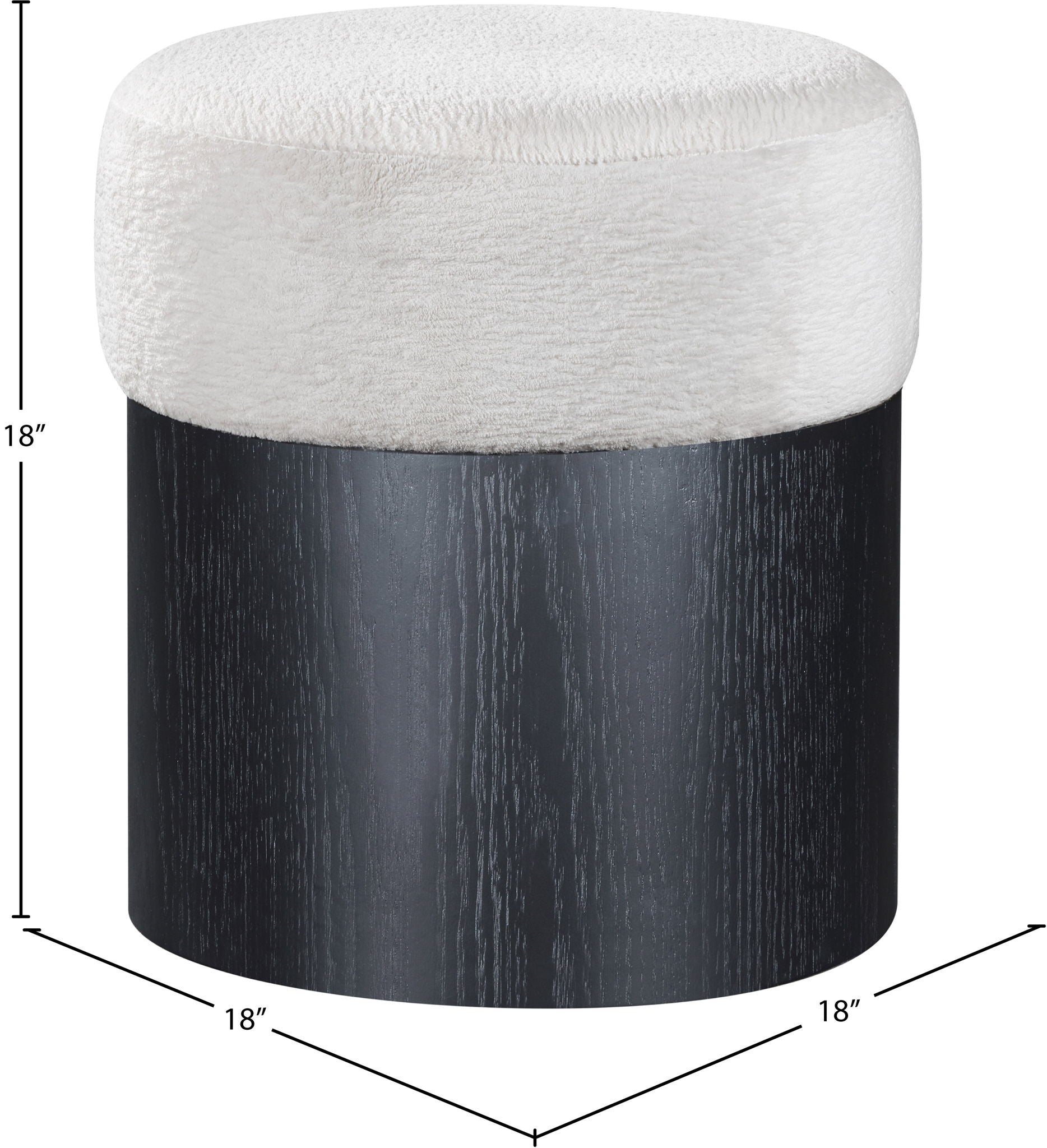 Nimes - Ottoman / Stool With Black Base