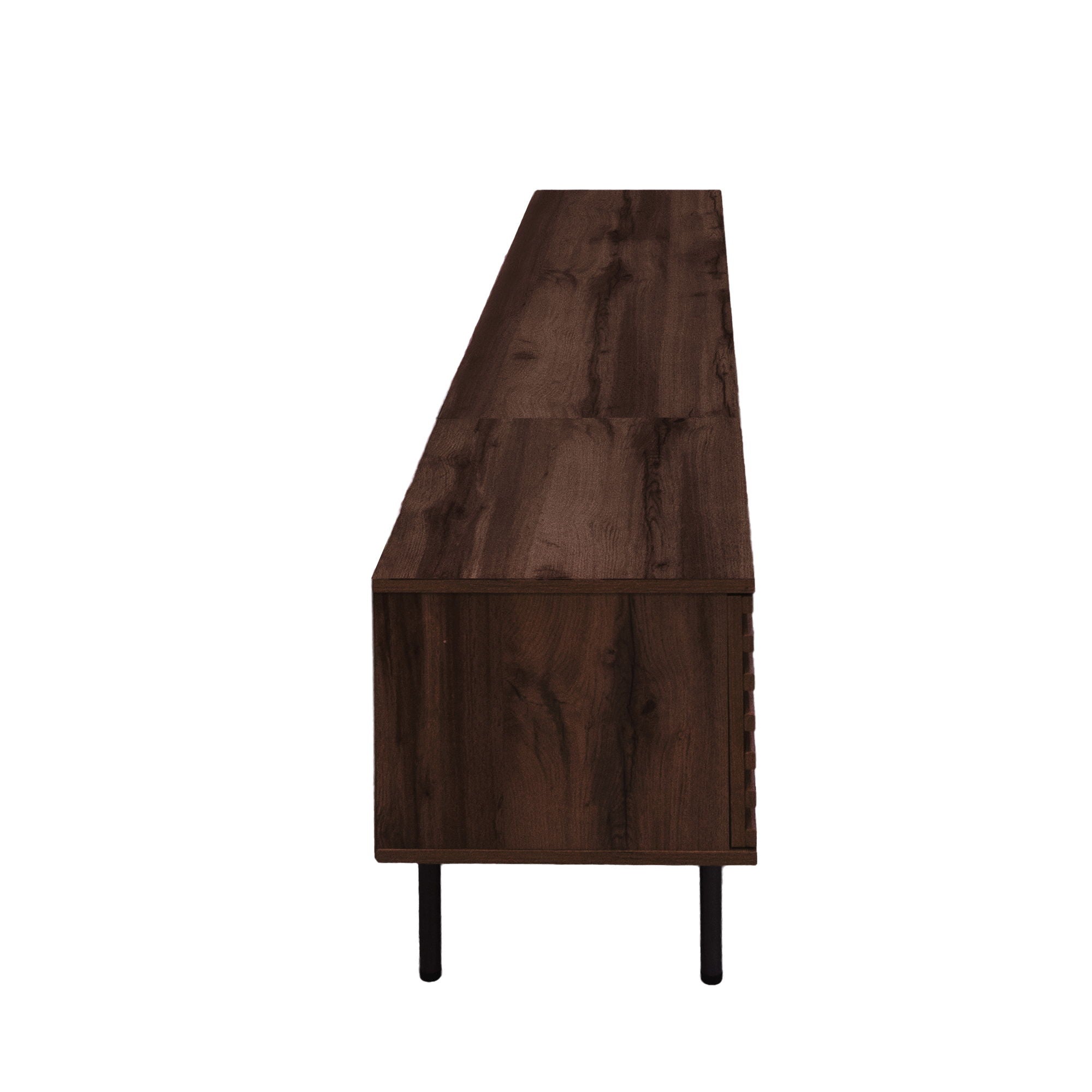 TV Stand For TVs Up To 85" With Closed Storage, Soft Closing Hinges - Walnut