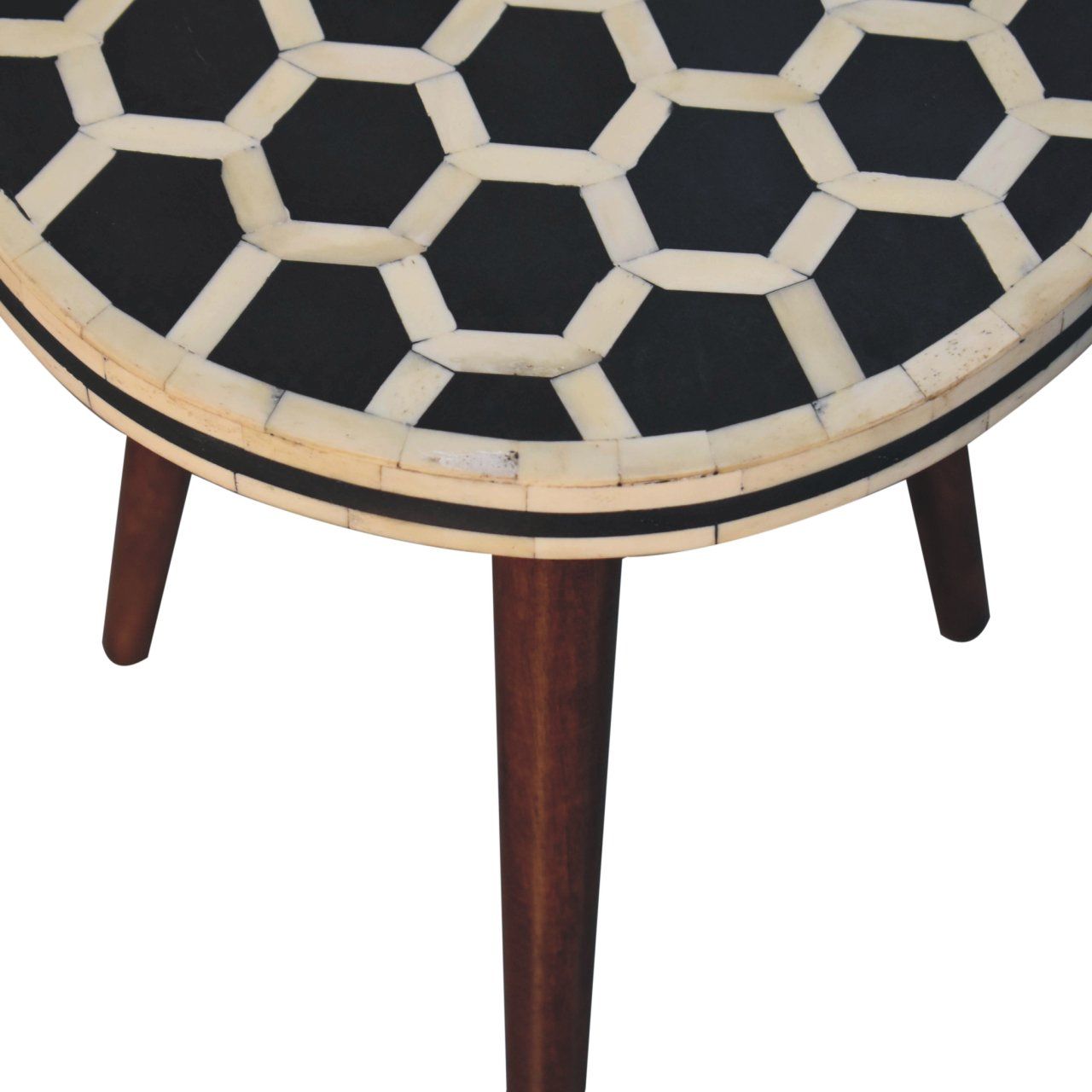 Inlay Bone Tripod Stool - Honey Caramel