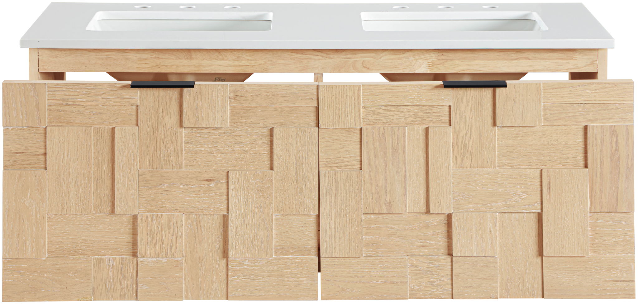 Leonardo - Engineered Stone And Solid Wood 24" Wall Mounted Bathroom Vanity