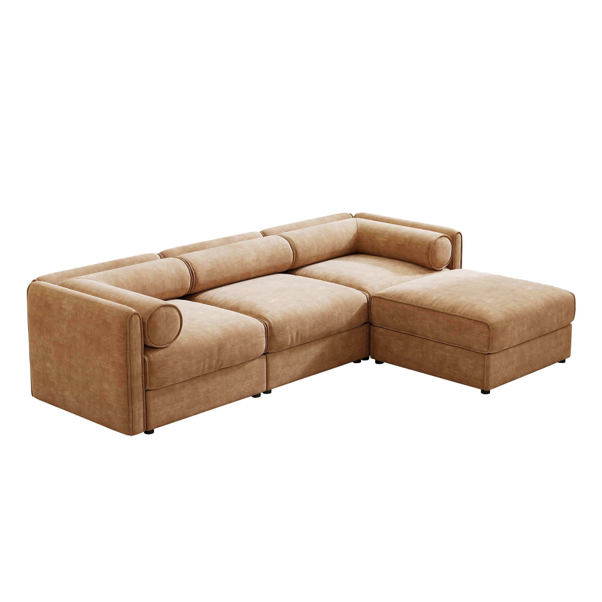 Contemporary Elegant Sofa With Storage And Ottoman