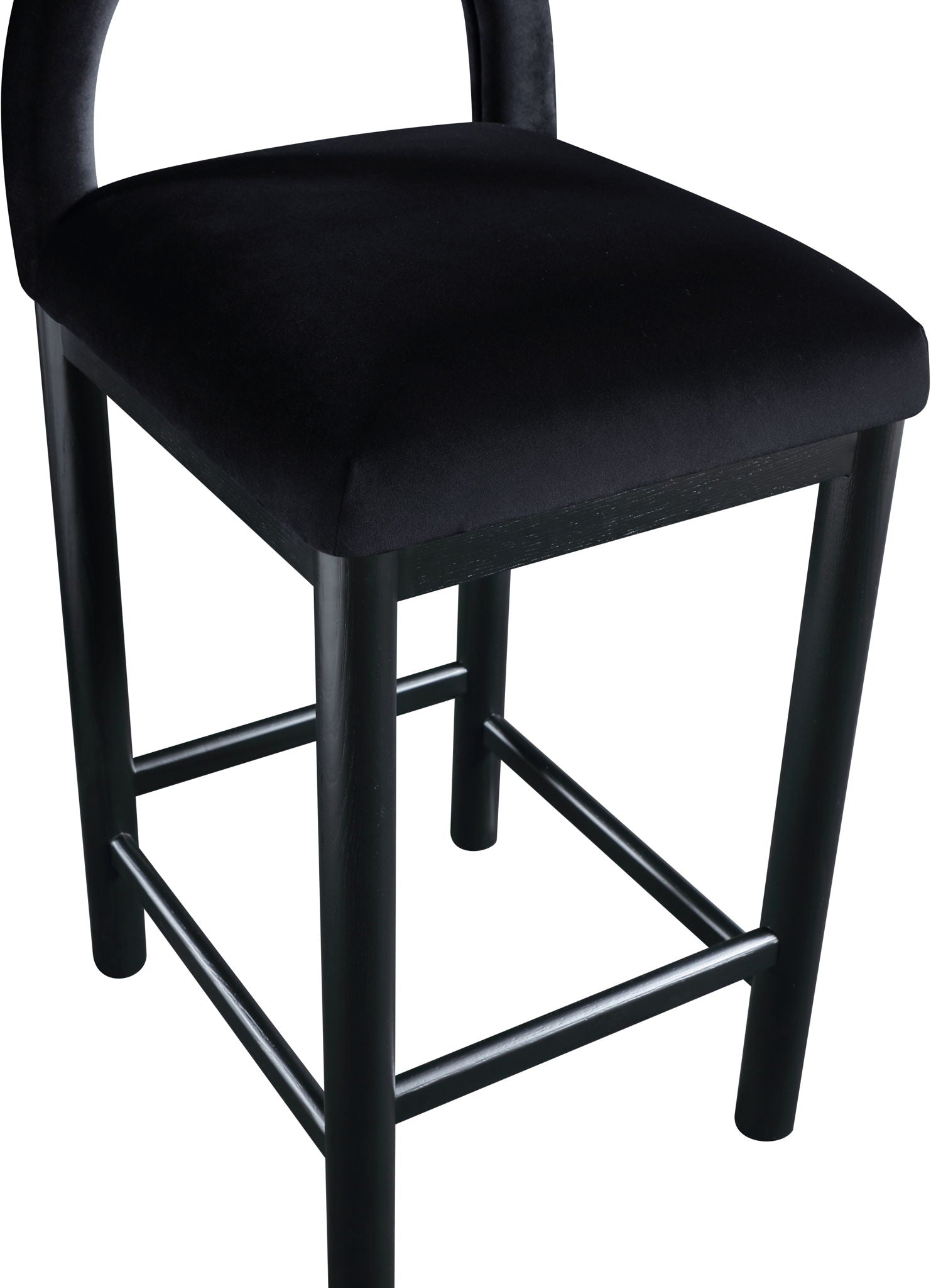 Conrad - Velvet Counter Stool With Black Legs