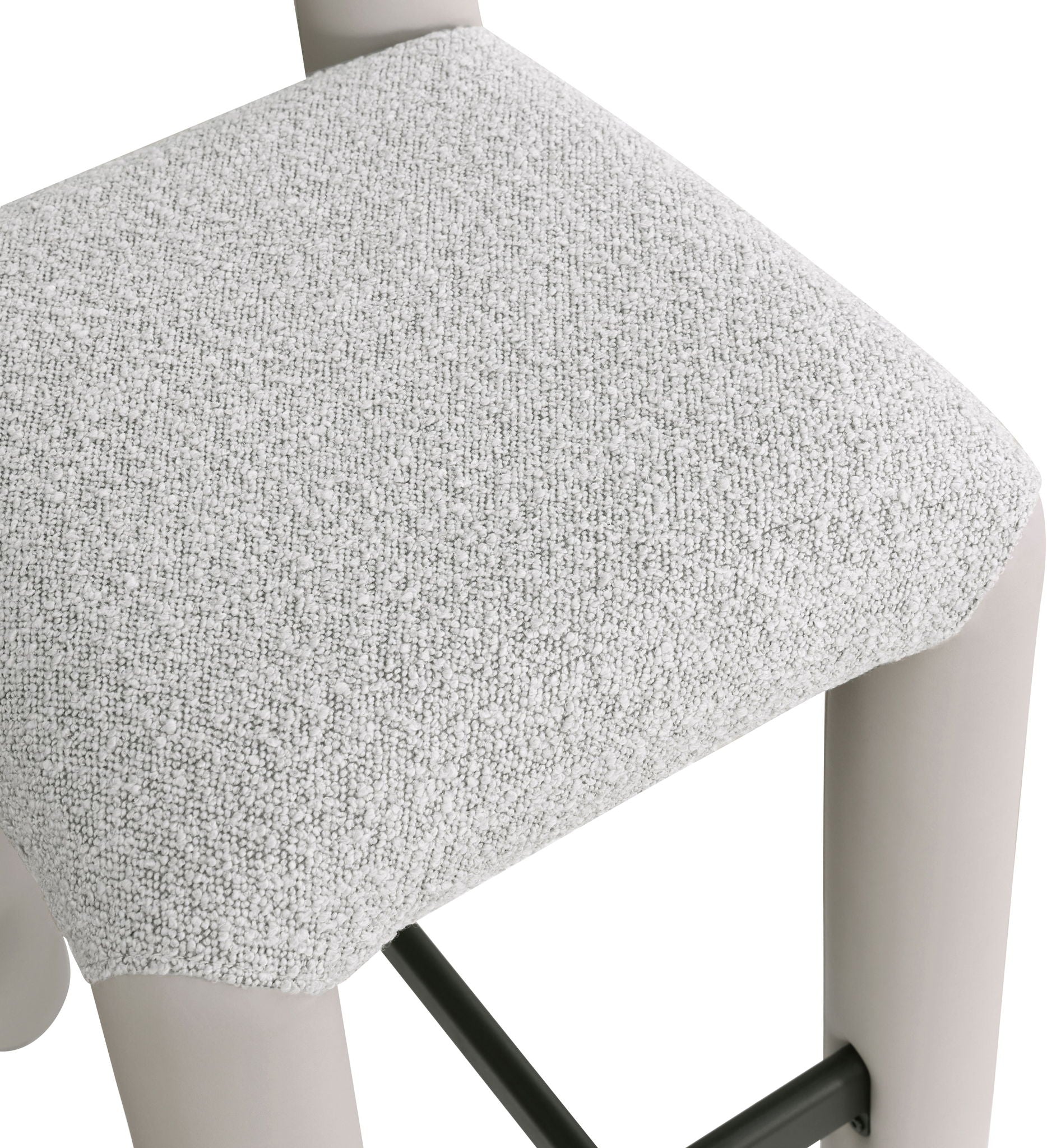 Amari - Vegan Leather and Boucle Fabric Stool