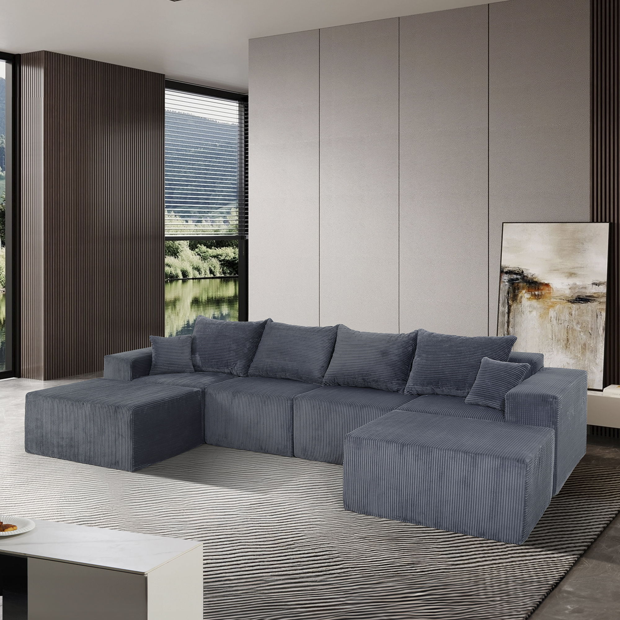 Modular Sectional Sofa, Convertible Couch With Chaise