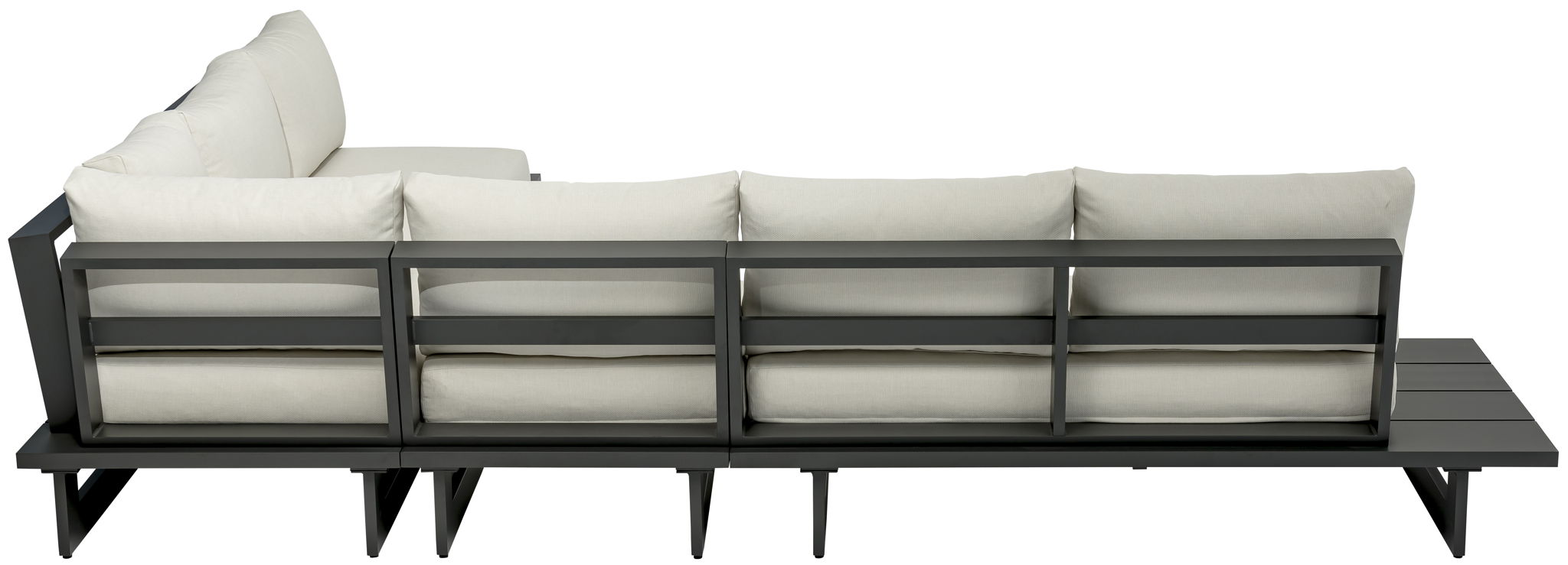 Maldives - 4 Piece Water Resistant Outdoor Patio Modular Sectional With Gray Base