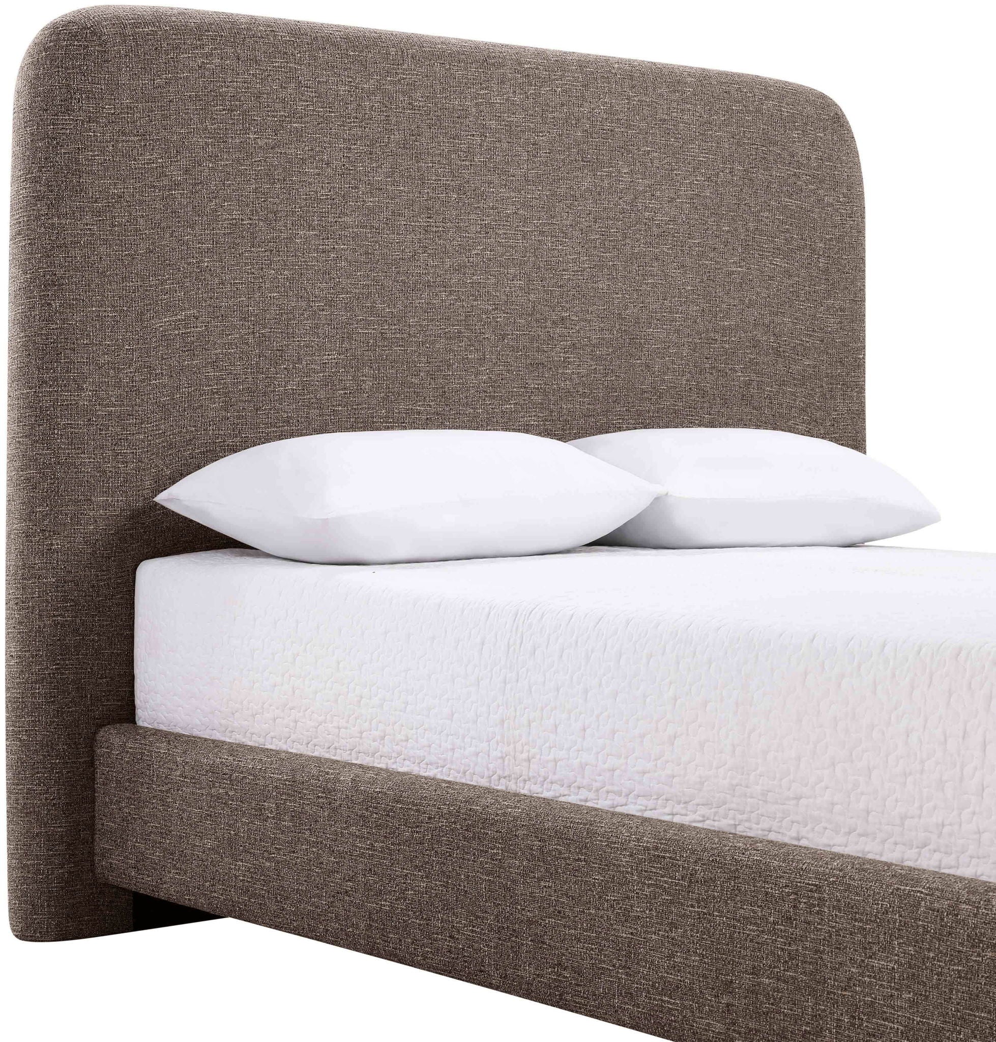 Fira - Linen Textured Fabric Upholstered Bed