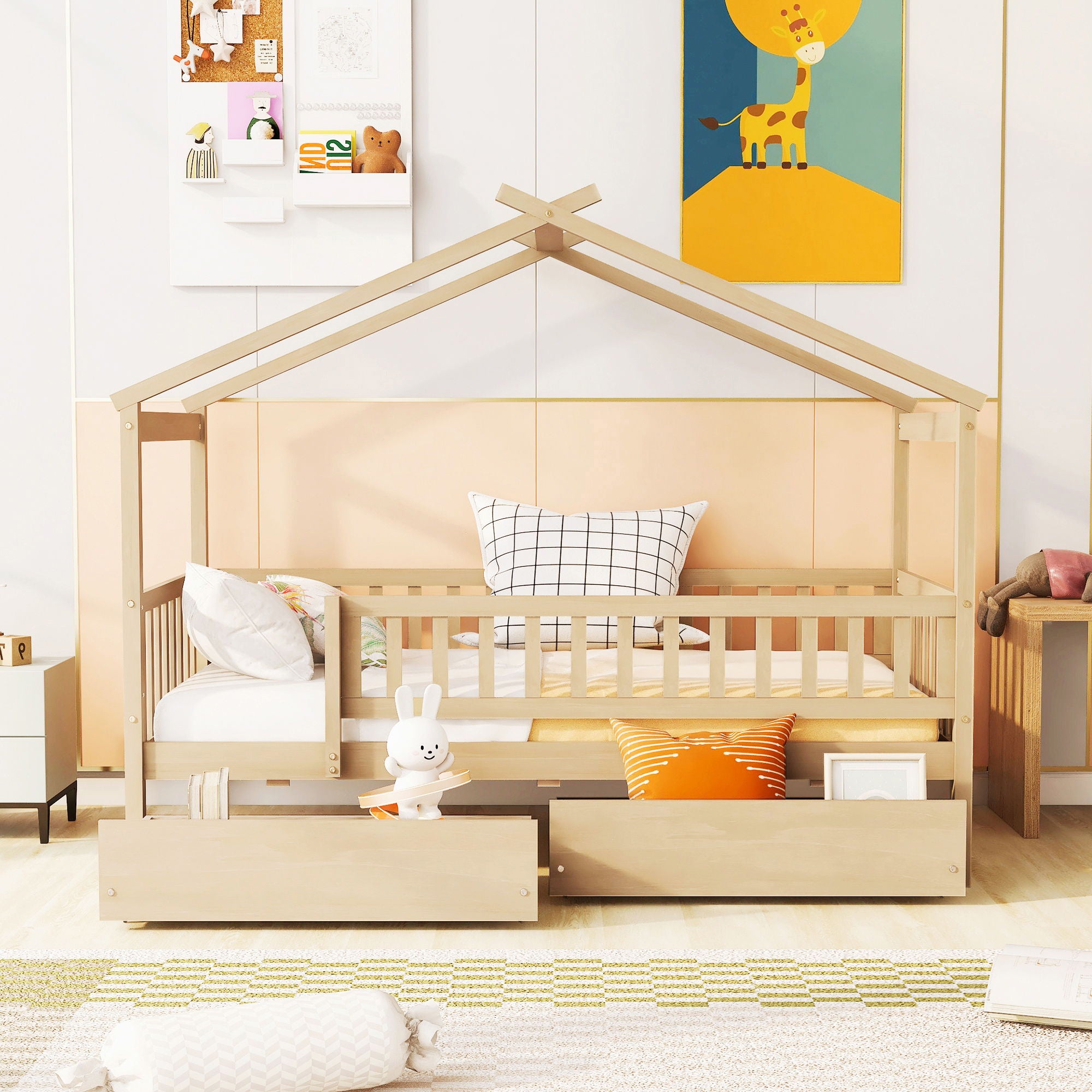 House Bed With 2 Drawers