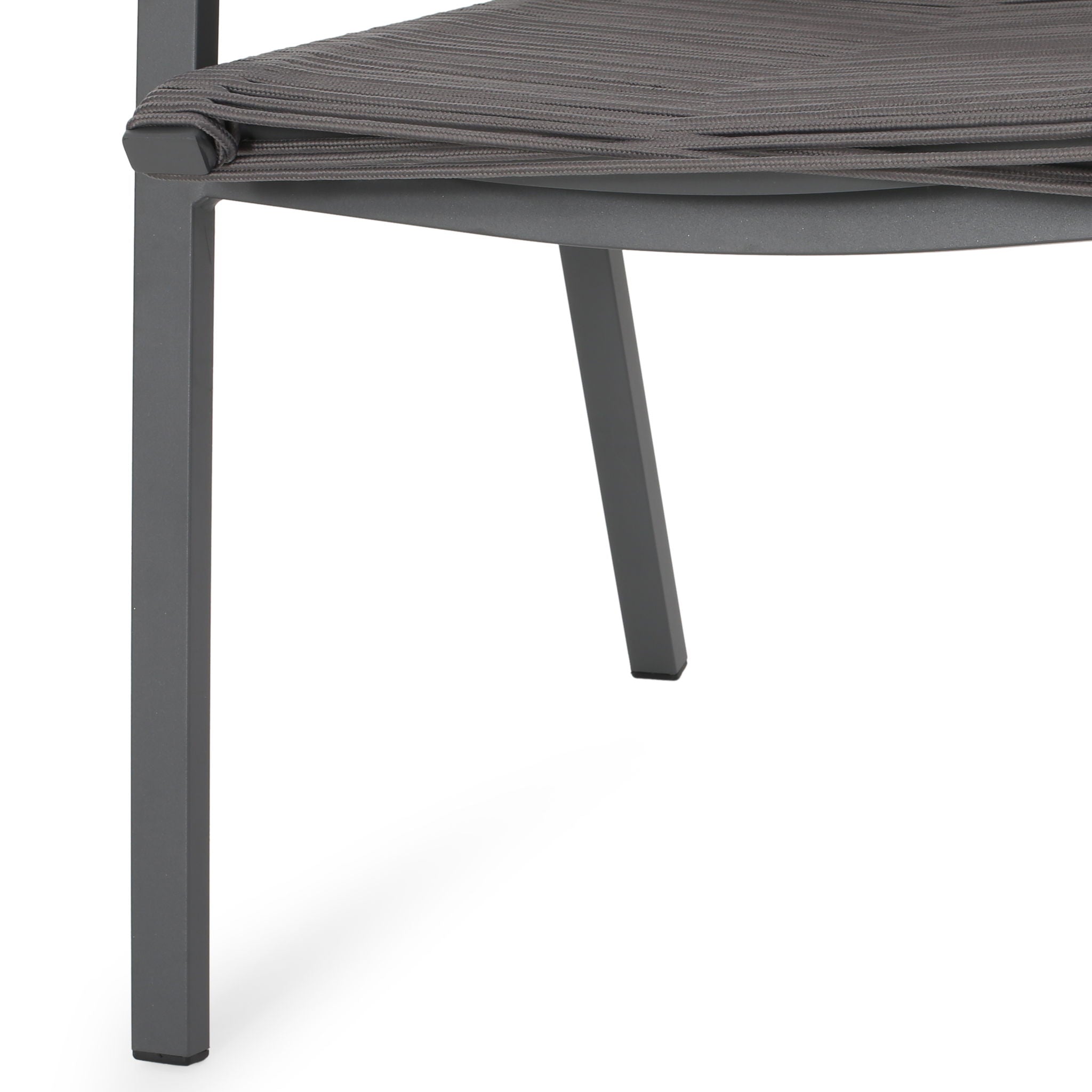 Outdoor Modern Aluminum Dining Chair Set With Rope Sea (Set of 2)