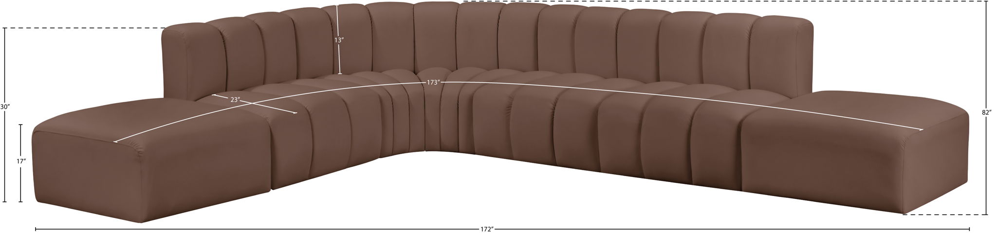 Arc - Faux Leather 7 Piece Corner Modular Sofa
