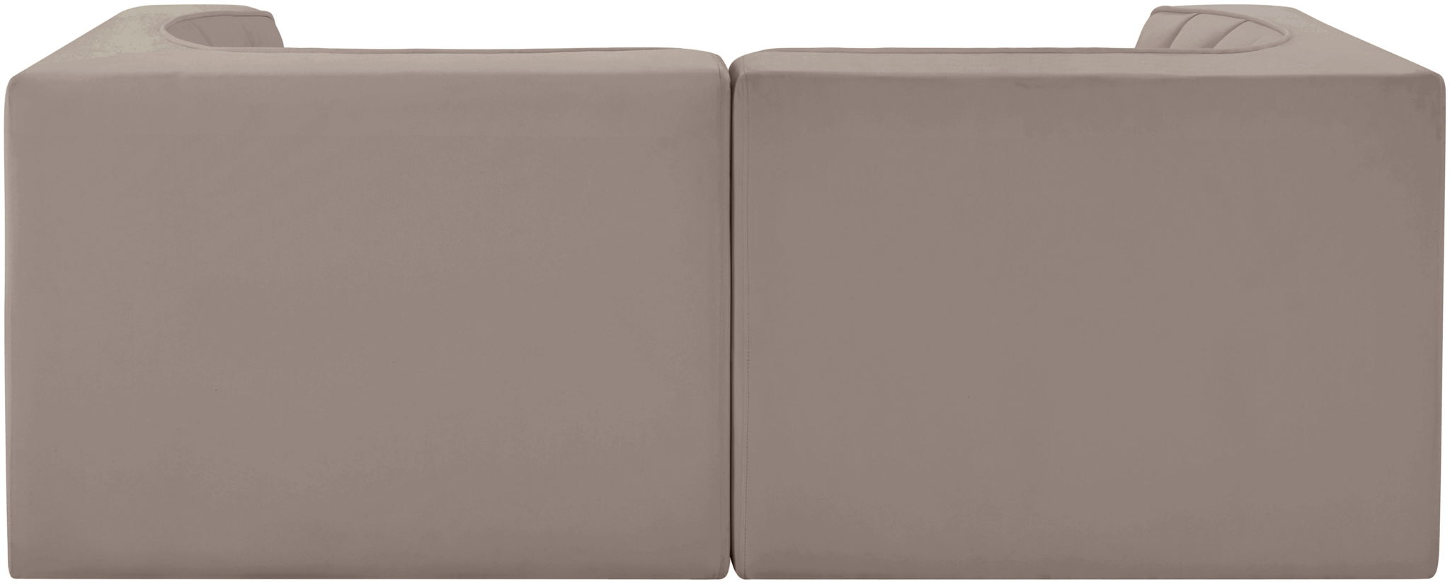 Rummi - Velvet Performance Fabric Upholstered 2 Piece Modular Loveseat