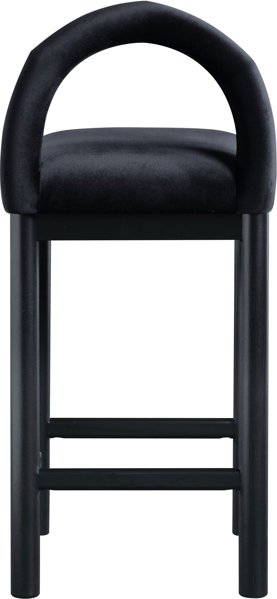 Conrad - Velvet Counter Stool With Black Legs