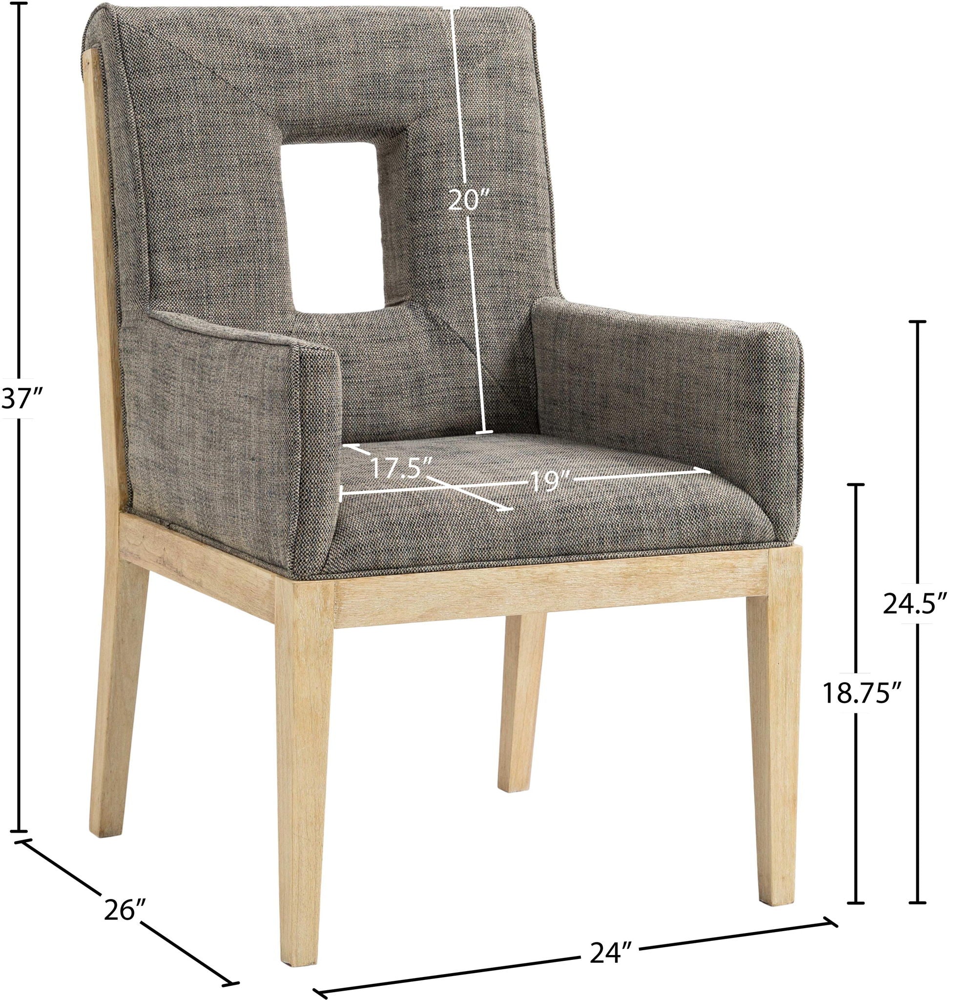 Gwendolyn - Dining Arm Chair With Natural Frame