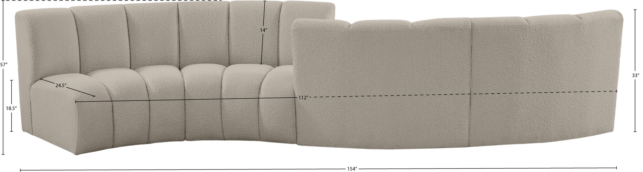 Infinity - 4 Piece Boucle Modular Sectional