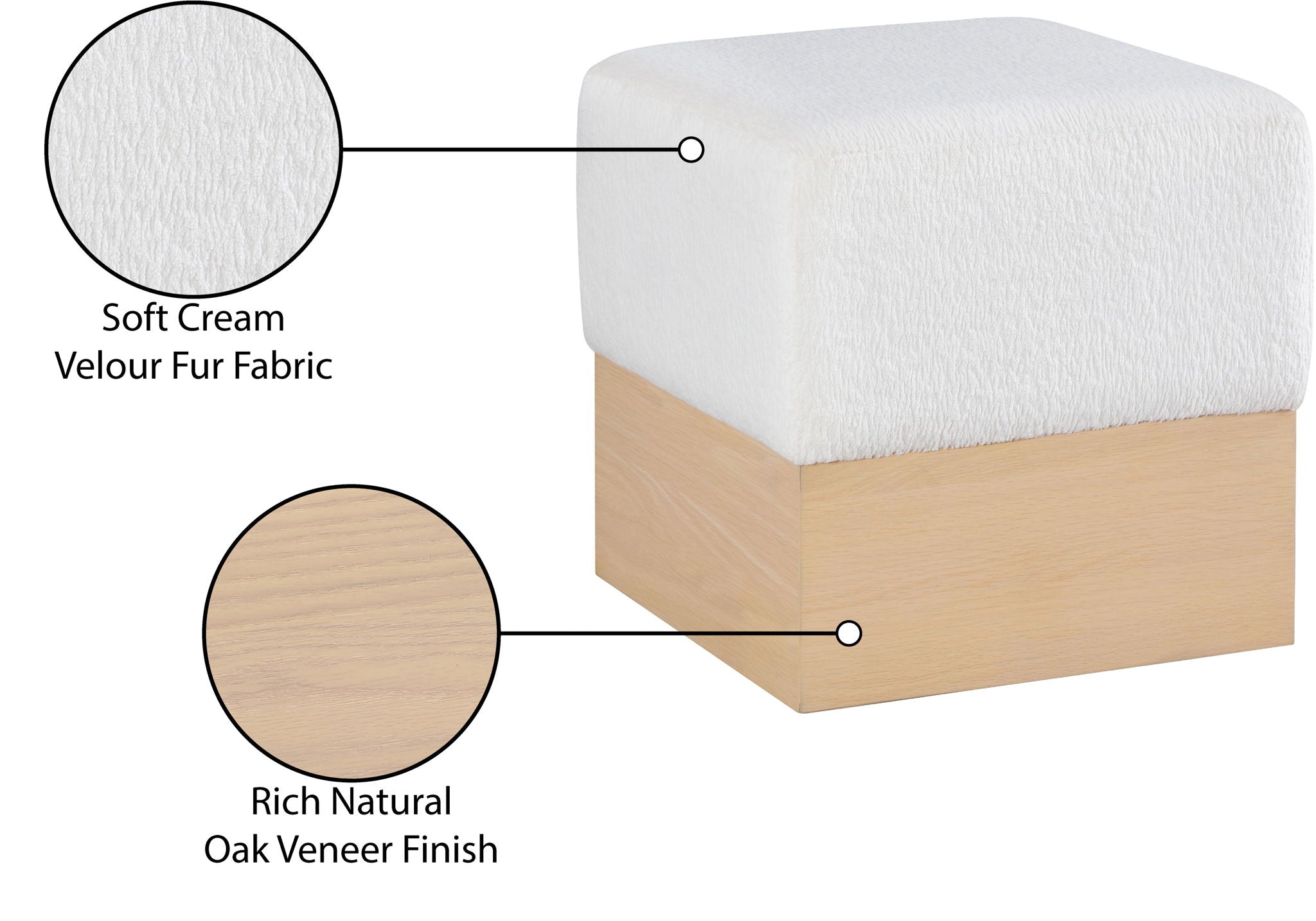 Havre - Ottoman / Stool With Natural Base