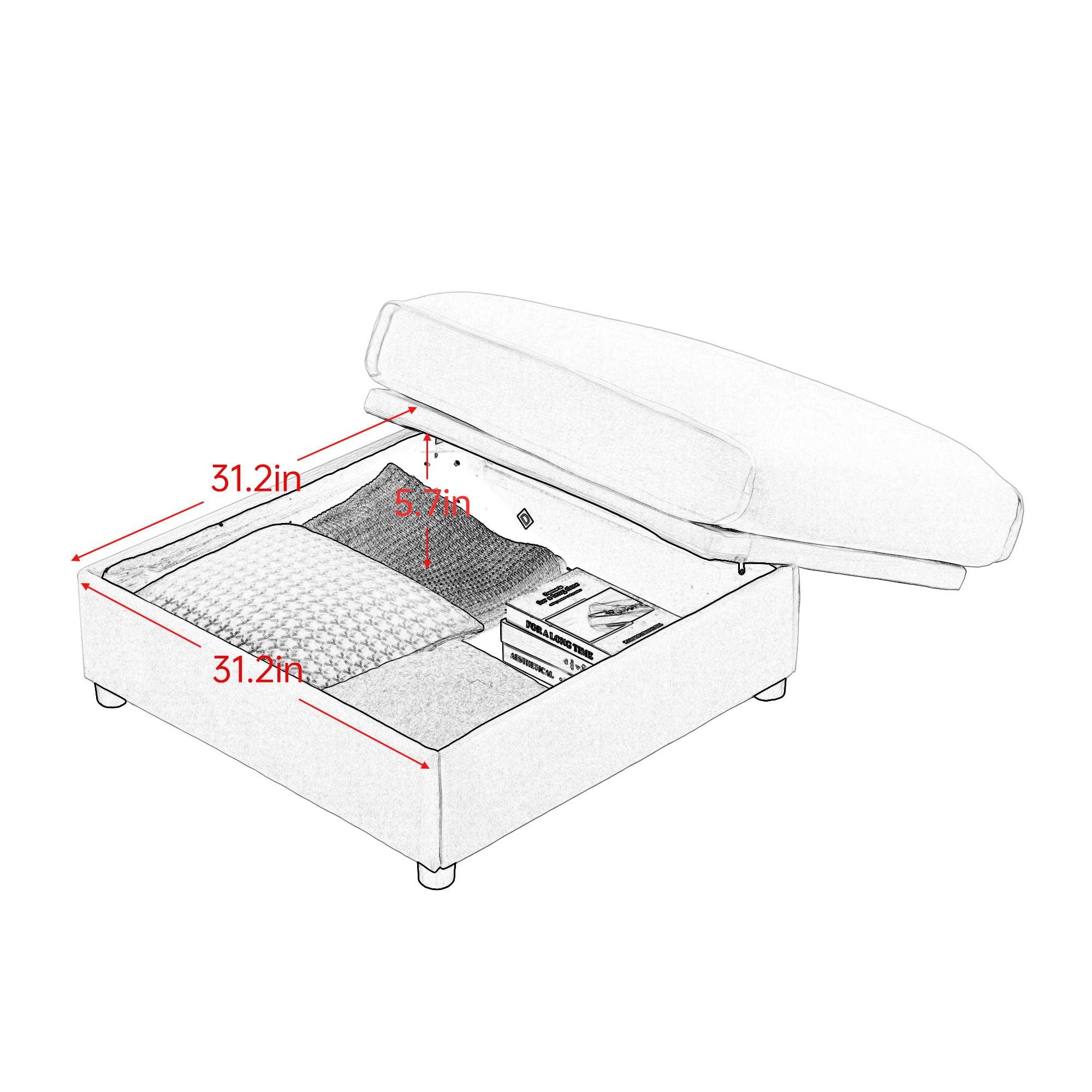 Modern Modular Sectional Sofa With Storag, Contemporary Cylindrical Design