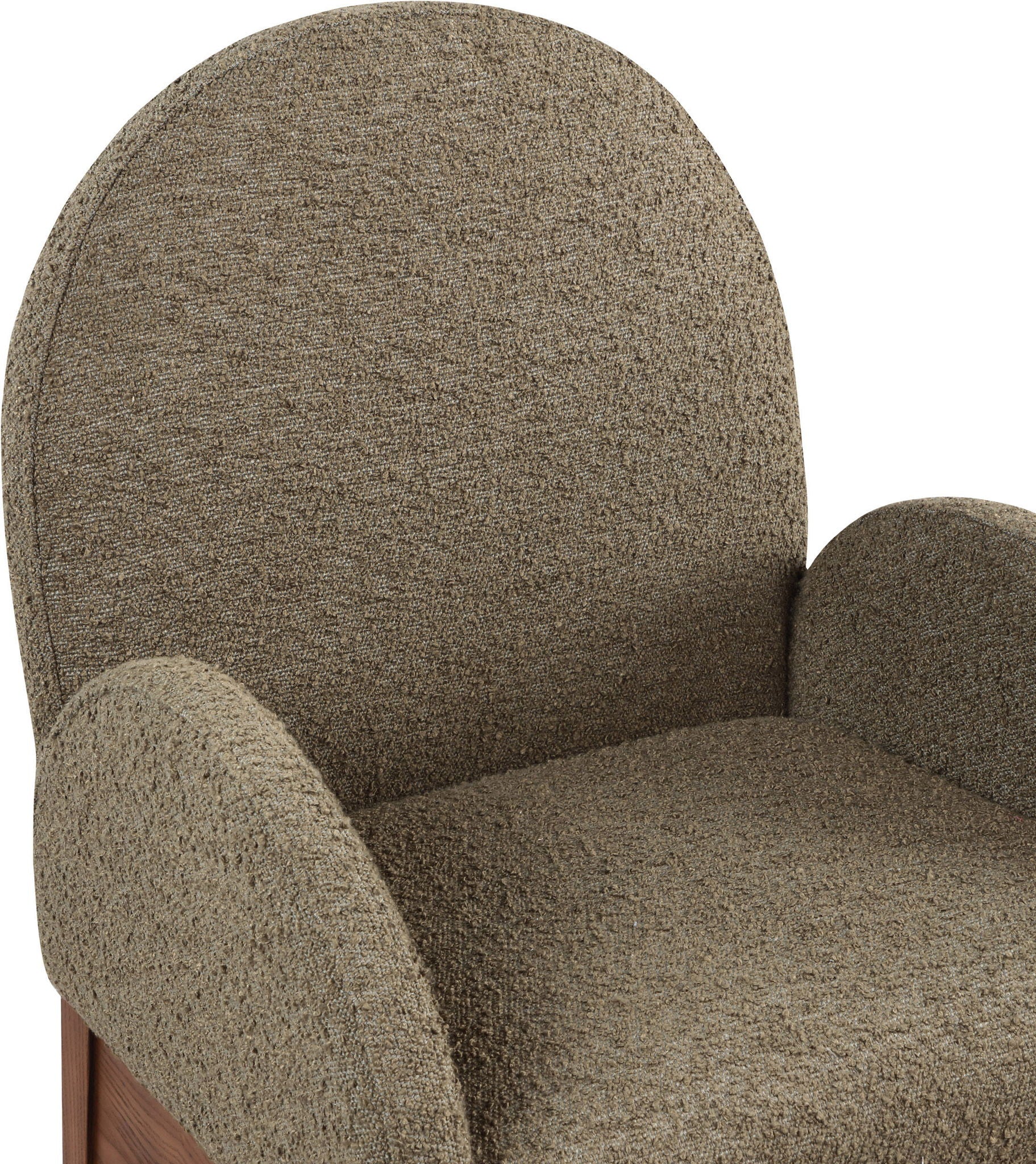 Waldorf - Boucle Dining Arm Chair With Brown Legs